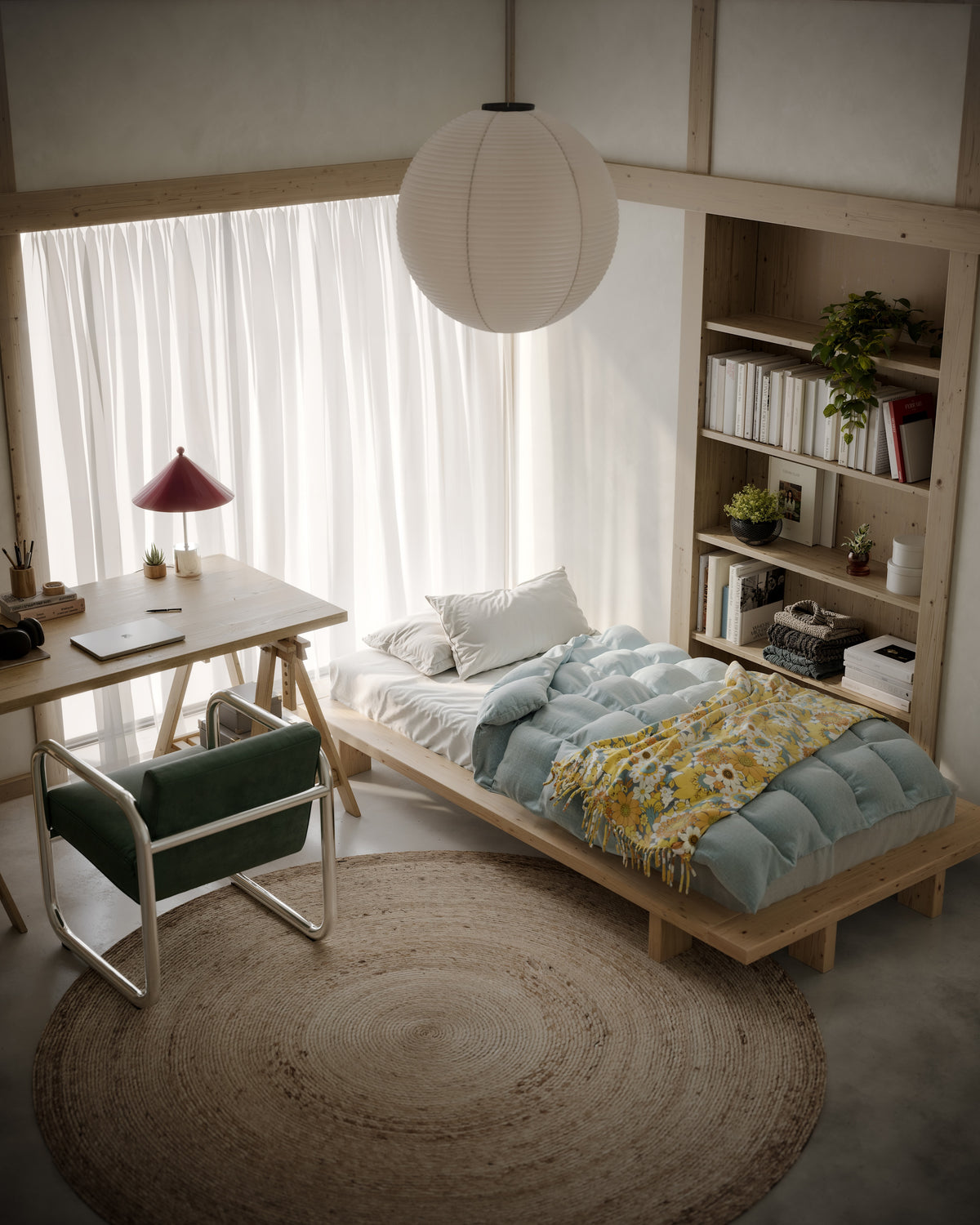 JAPAN BED CAROB BROWN 90 X 200