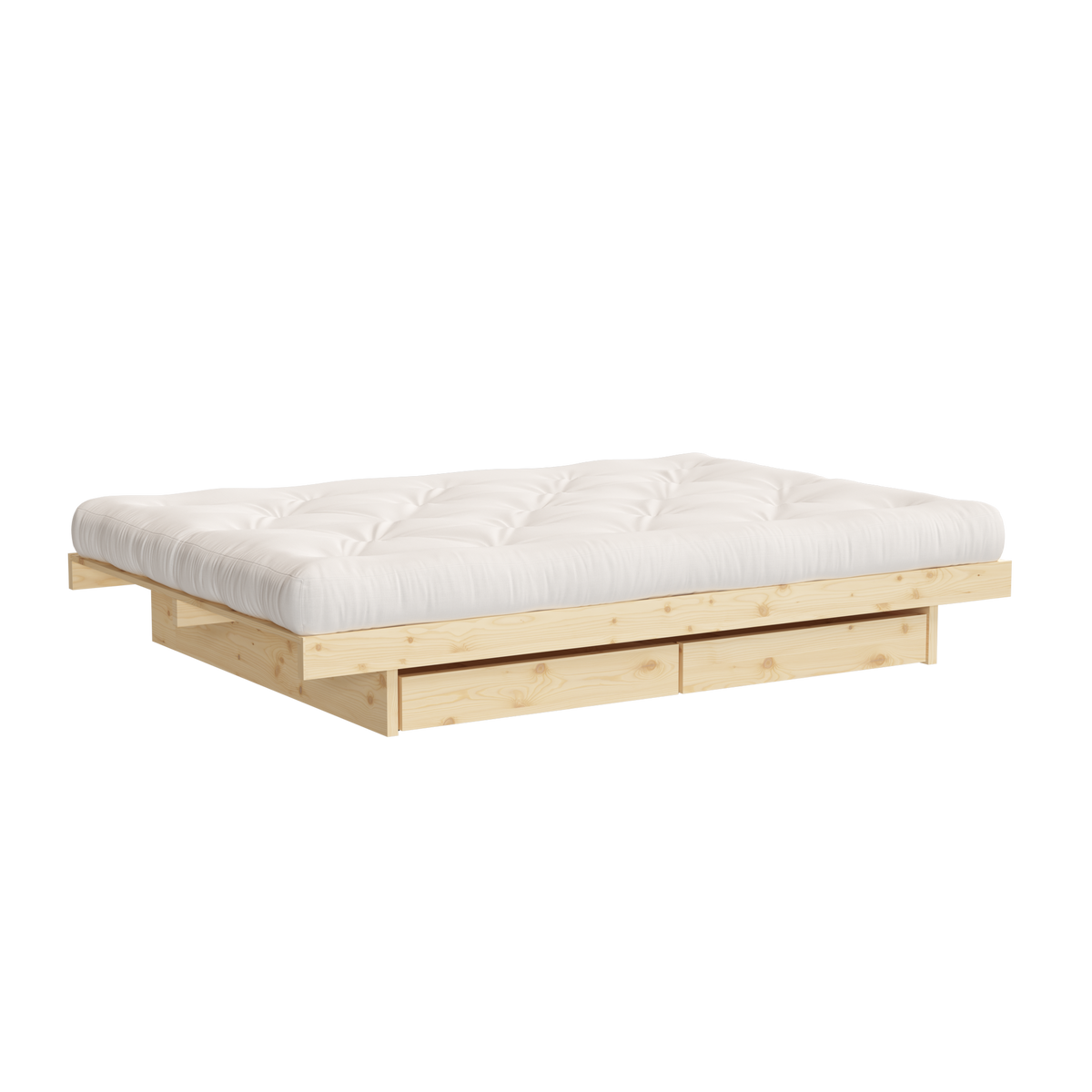 KANSO BED RAW 140 X 200 W. 4 PCS BED ROLLERS RAW