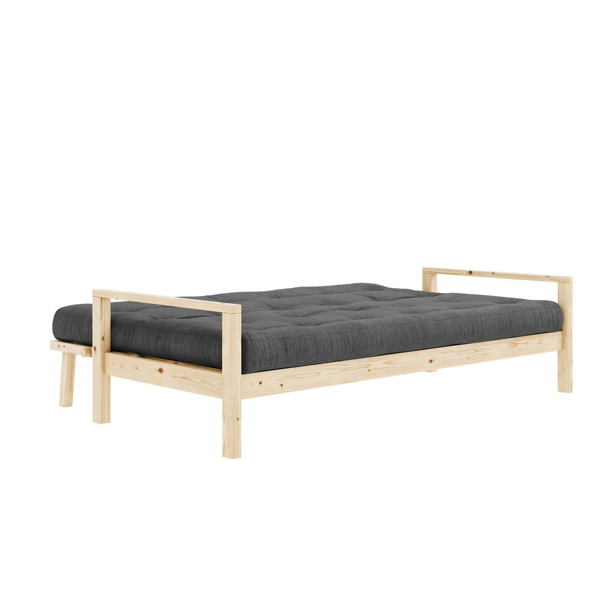 KNOB CLEAR LACQUERED W. 5-LAYER MIXED MATTRESS CHARCOAL