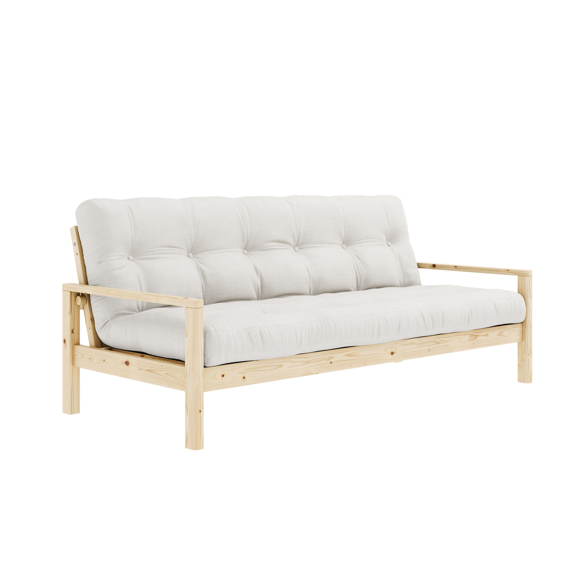 POIGNÉE CLAIRE VERNISSEE AVEC MATELAS MIXTE 5 COUCHES MAT NATUREL