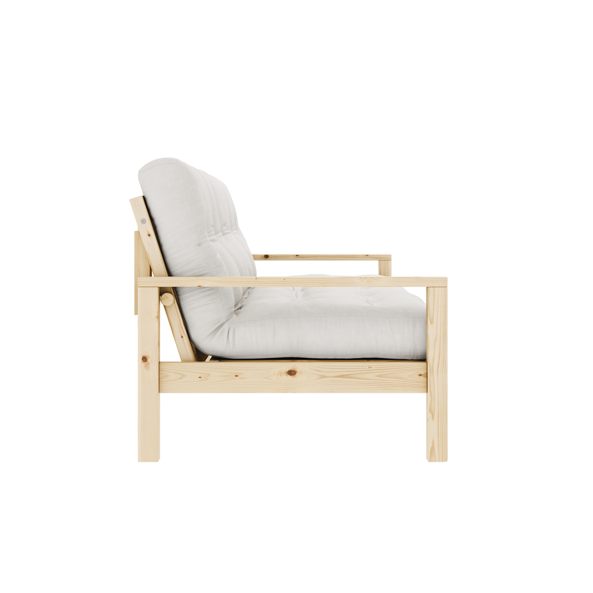 POIGNÉE CLAIRE VERNISSEE AVEC MATELAS MIXTE 5 COUCHES MAT NATUREL