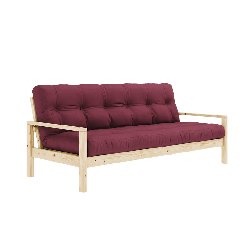 POIGNÉE VERNIE CLAIRE AVEC MATELAS MIXTE 5 COUCHES MAT BORDEAUX