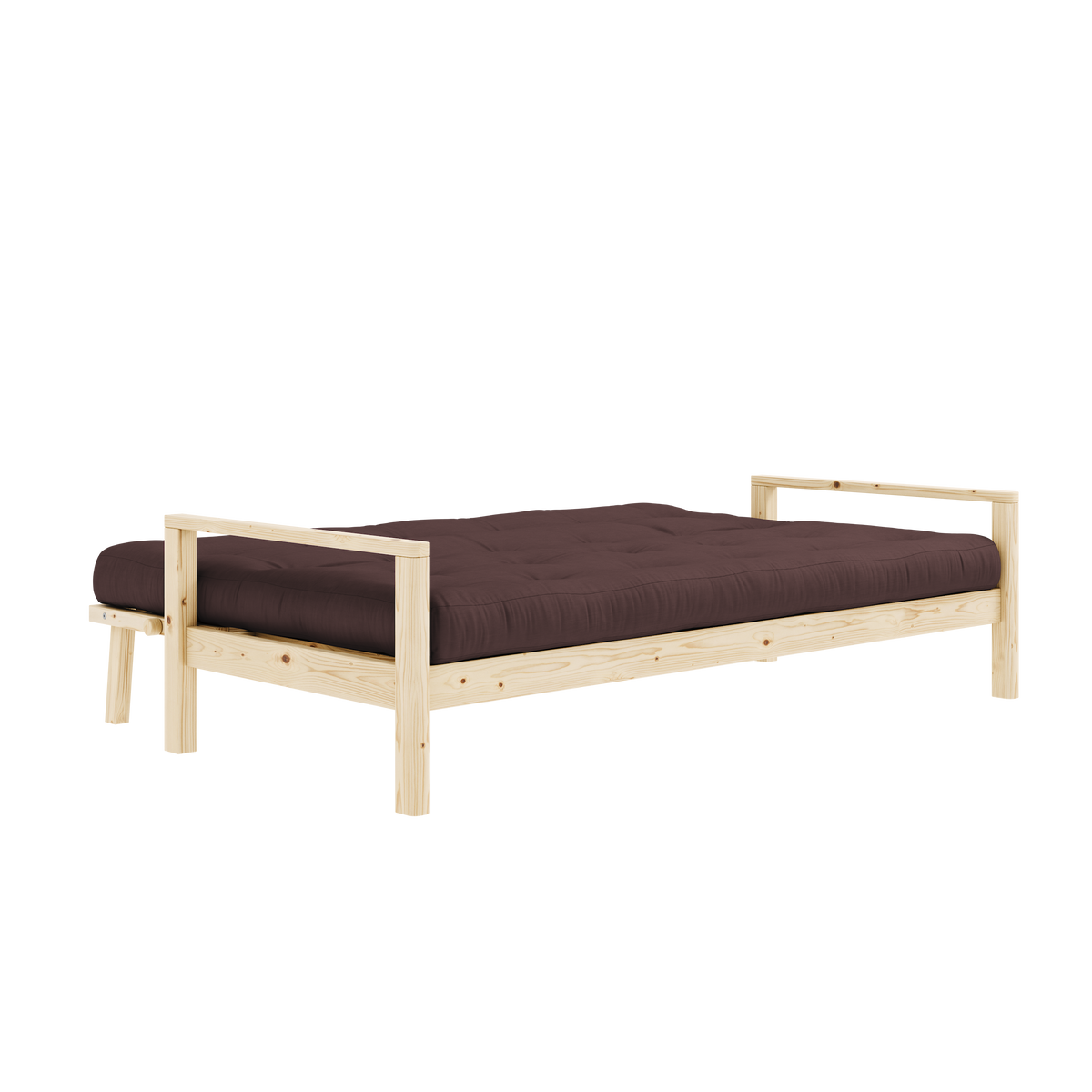 KNOB CLEAR LACQUERED W. 5-LAYER MIXED MATTRESS BROWN