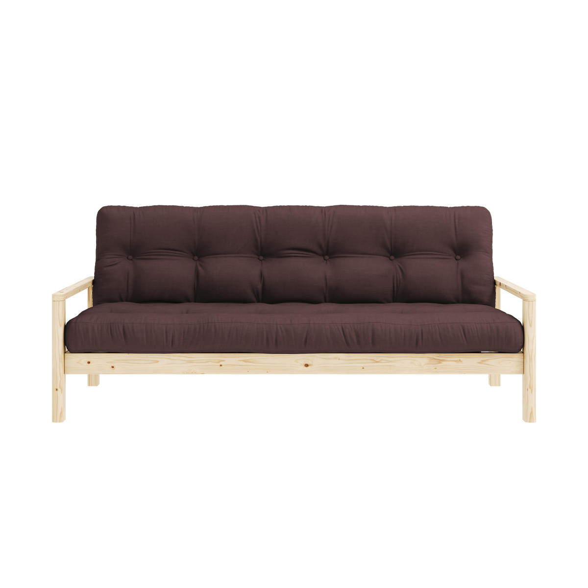 KNOB CLEAR LACQUERED W. 5-LAYER MIXED MATTRESS BROWN