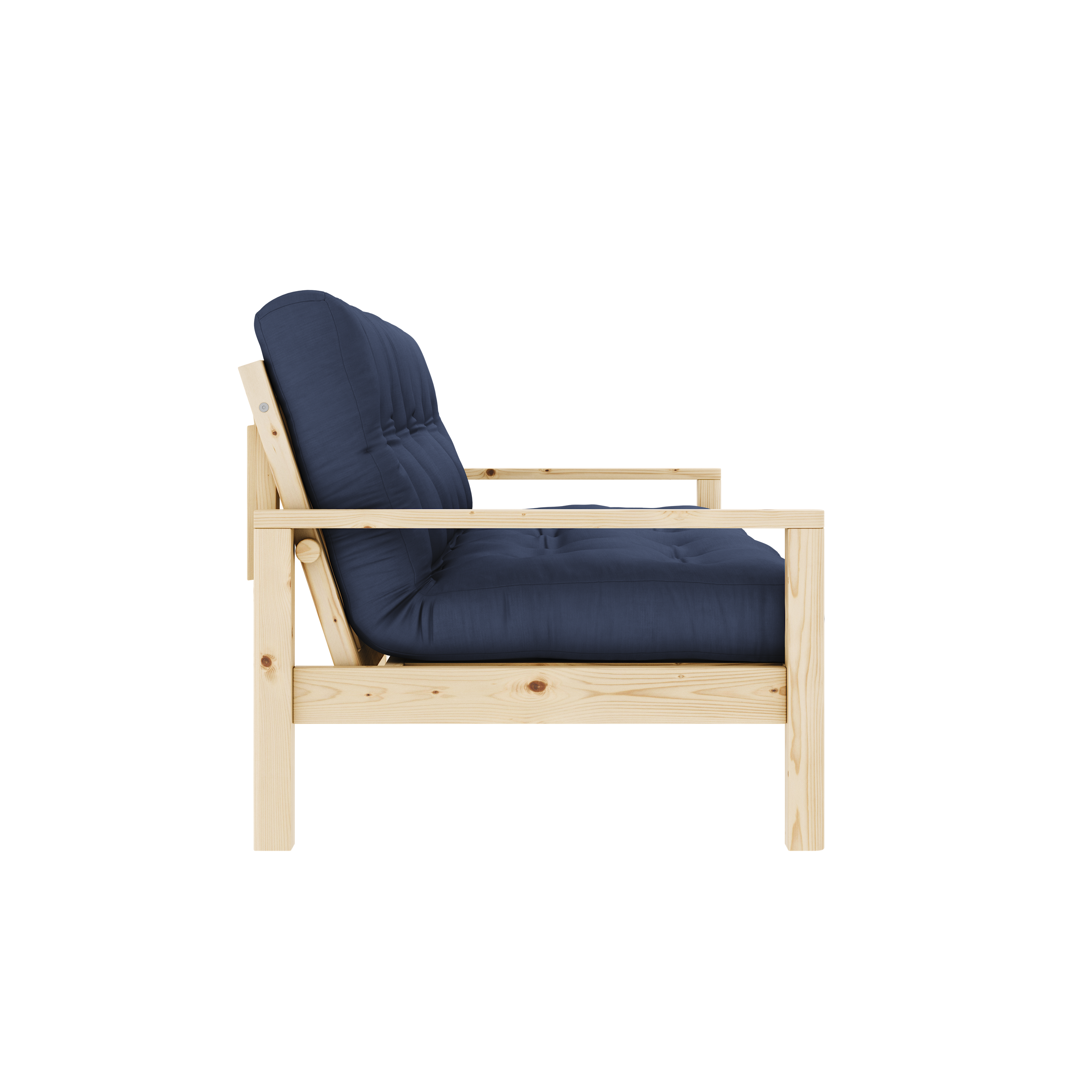 MOLETTE CLAIRE VERNISÉE AVEC MATELAS MÉLANGÉ 5 COUCHES MAT NAVY
