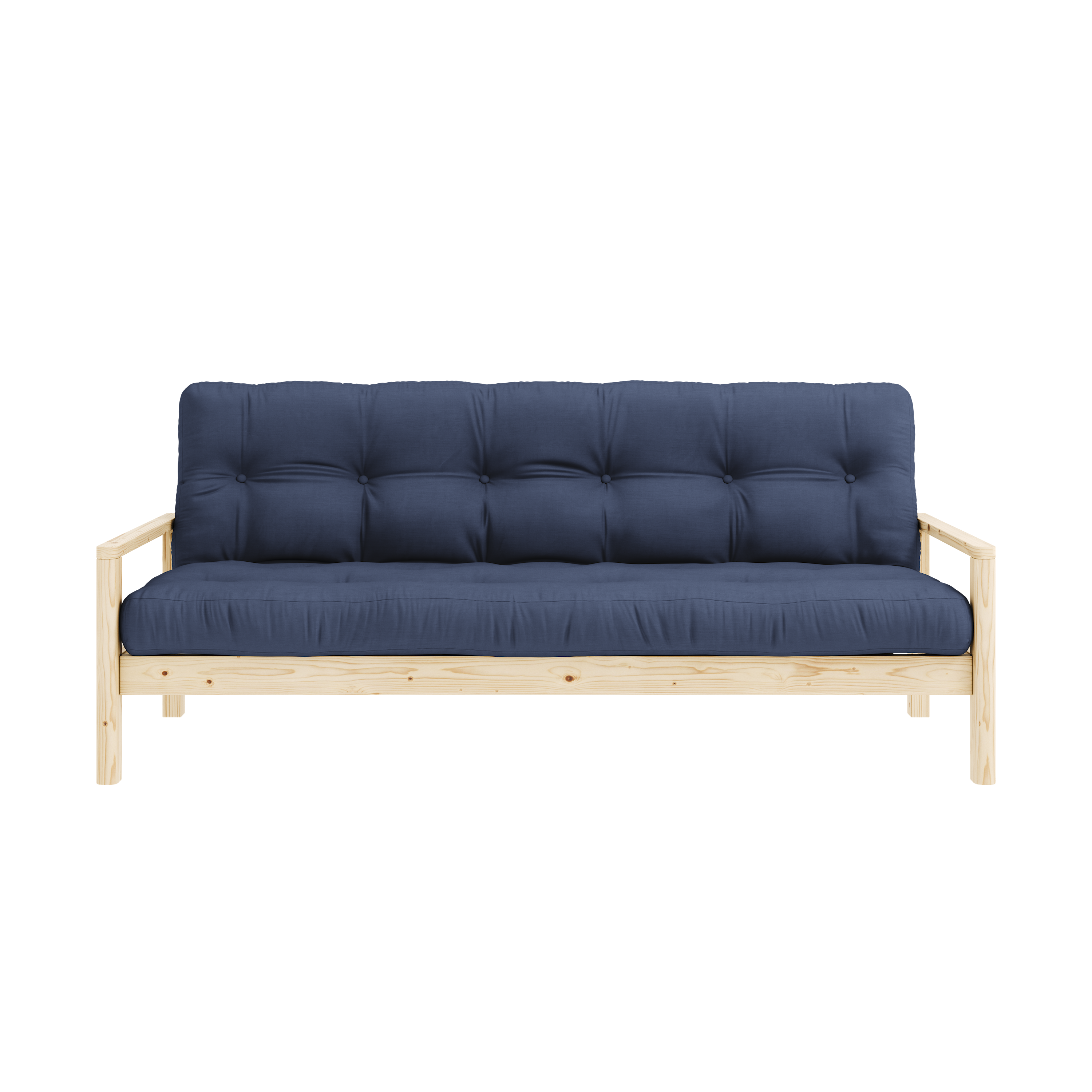 MOLETTE CLAIRE VERNISÉE AVEC MATELAS MÉLANGÉ 5 COUCHES MAT NAVY