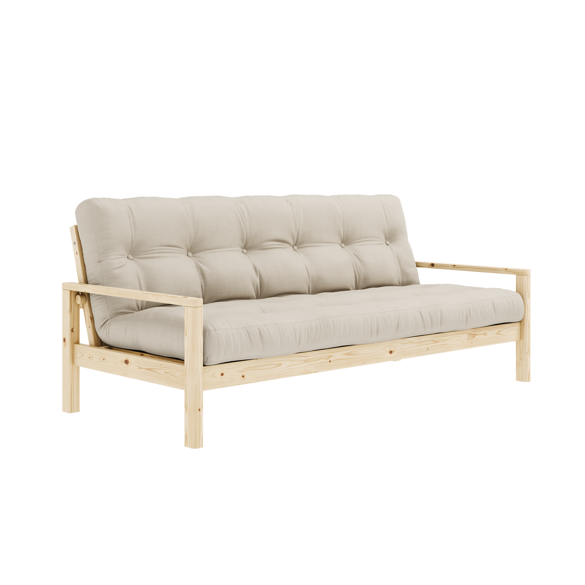 POIGNÉE VERNIE TRANSPARENTE AVEC MATELAS MIXTE 5 COUCHES MAT BEIGE