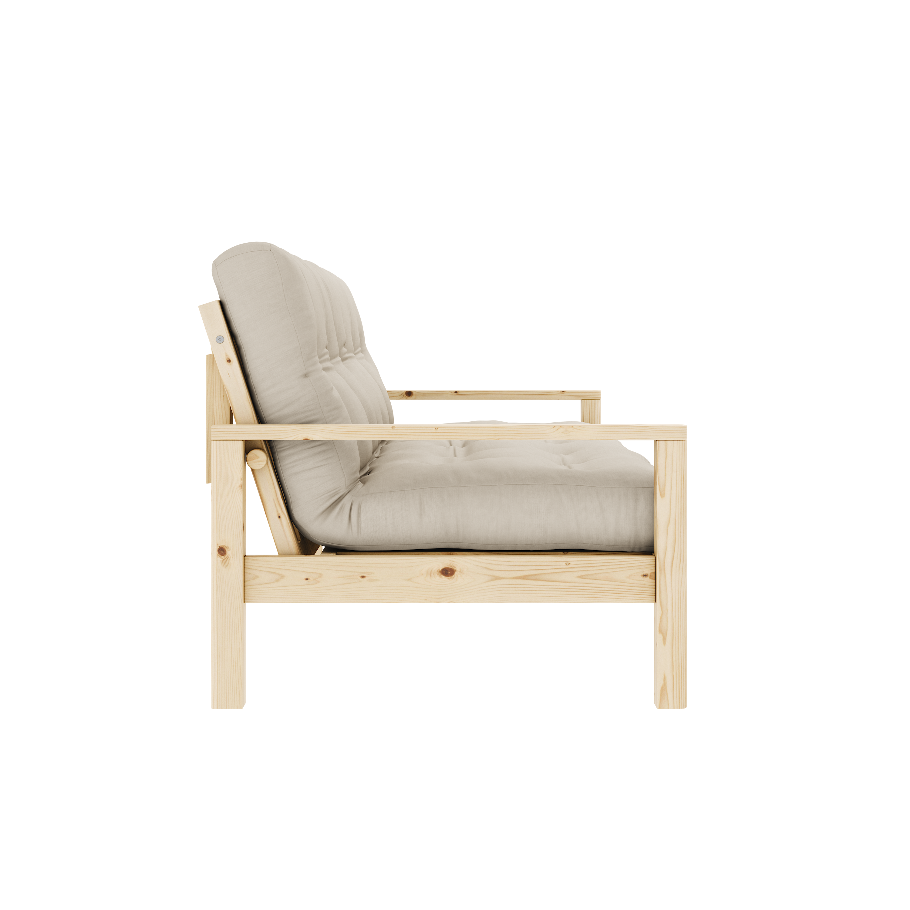 POIGNÉE VERNIE TRANSPARENTE AVEC MATELAS MIXTE 5 COUCHES MAT BEIGE