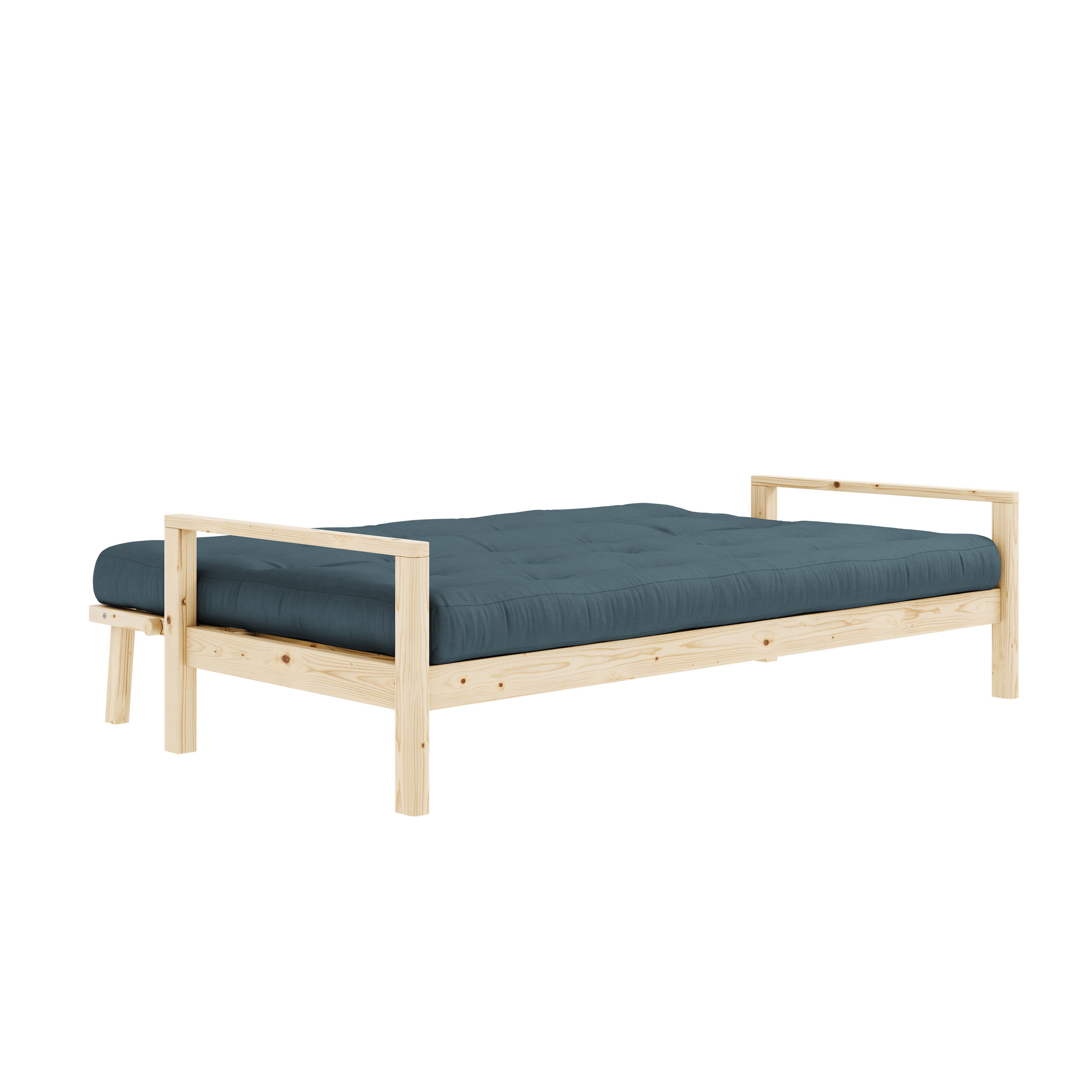 POIGNÉE CLAIRE VERNISSE AVEC MATELAS MIXTE 5 COUCHES BLEU PETROLE