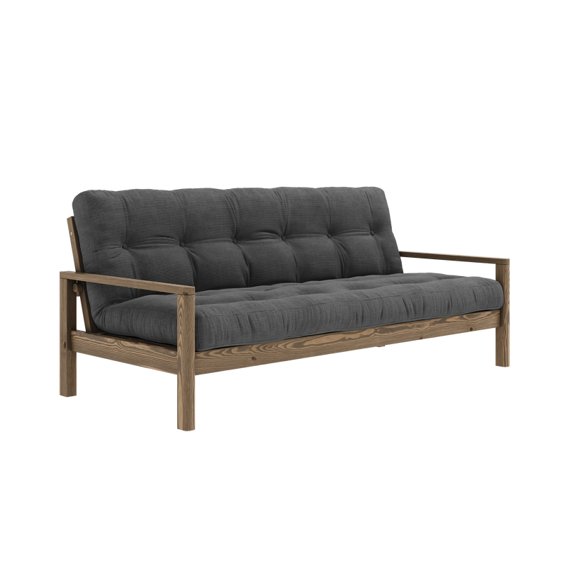 KNOB CAROB BROWN W. 5-LAYER MIXED MATTRESS CHARCOAL
