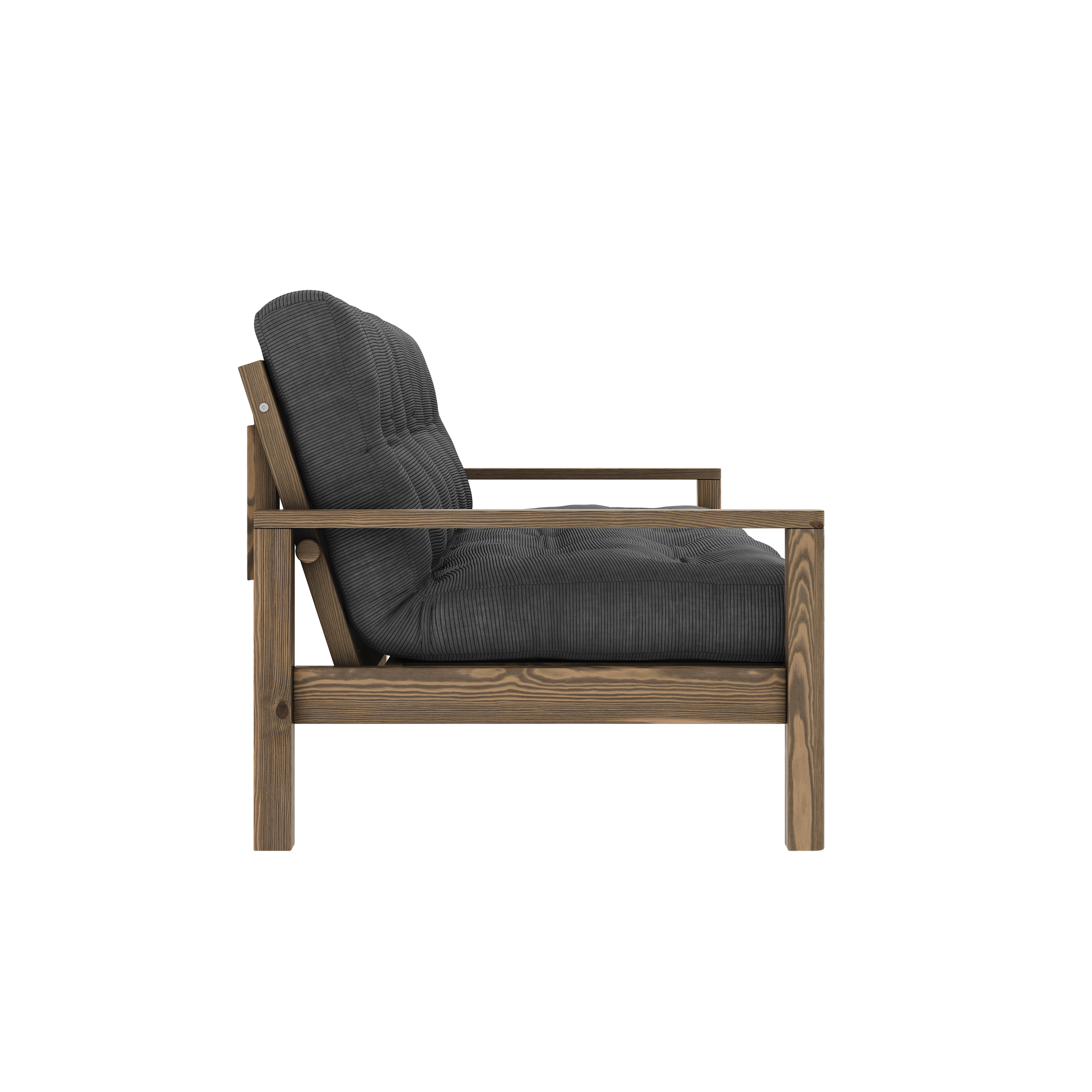KNOB CAROB BROWN W. 5-LAYER MIXED MATTRESS CHARCOAL