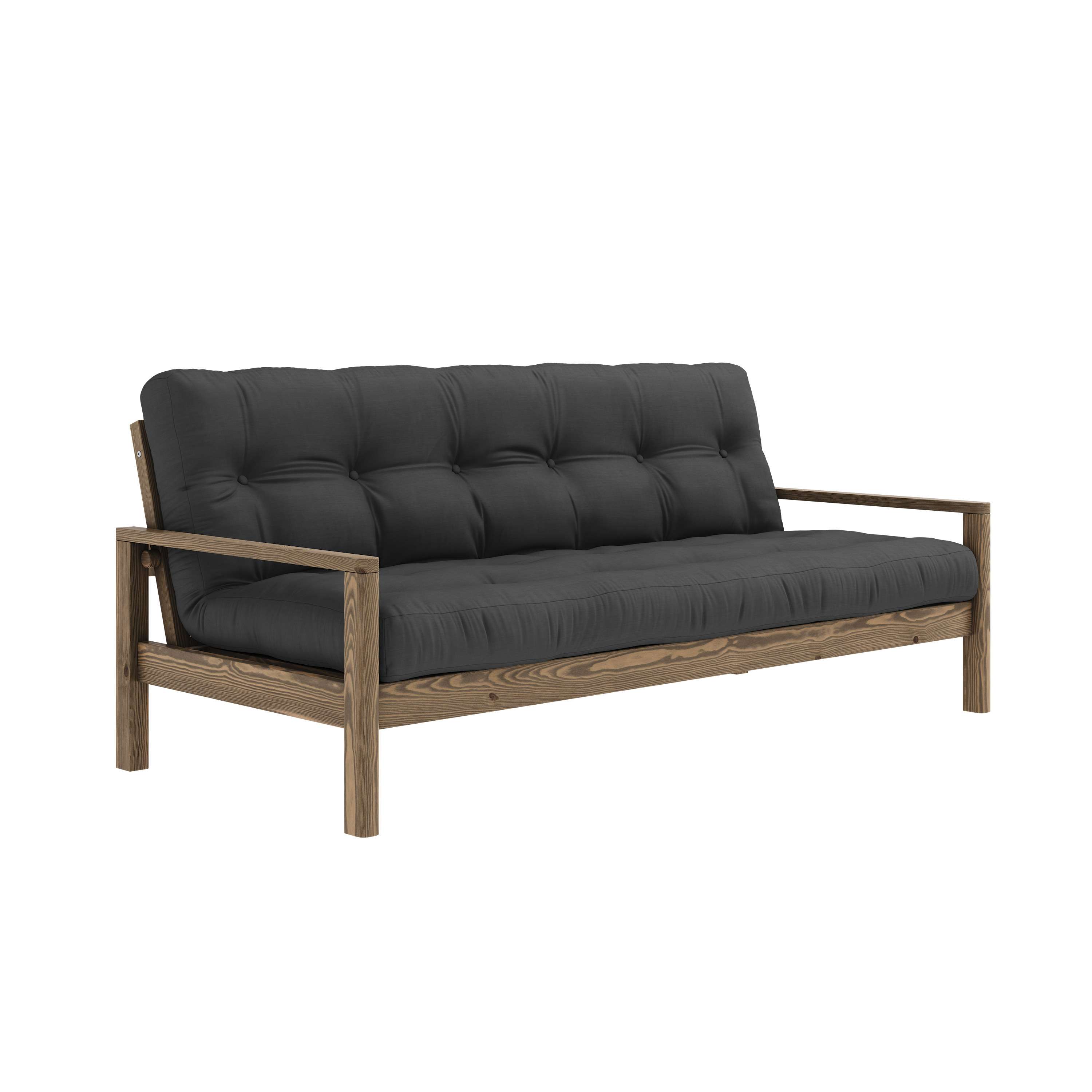 KNOB CAROB BROWN W. 5-LAYER MIXED MATTRESS DARK GREY