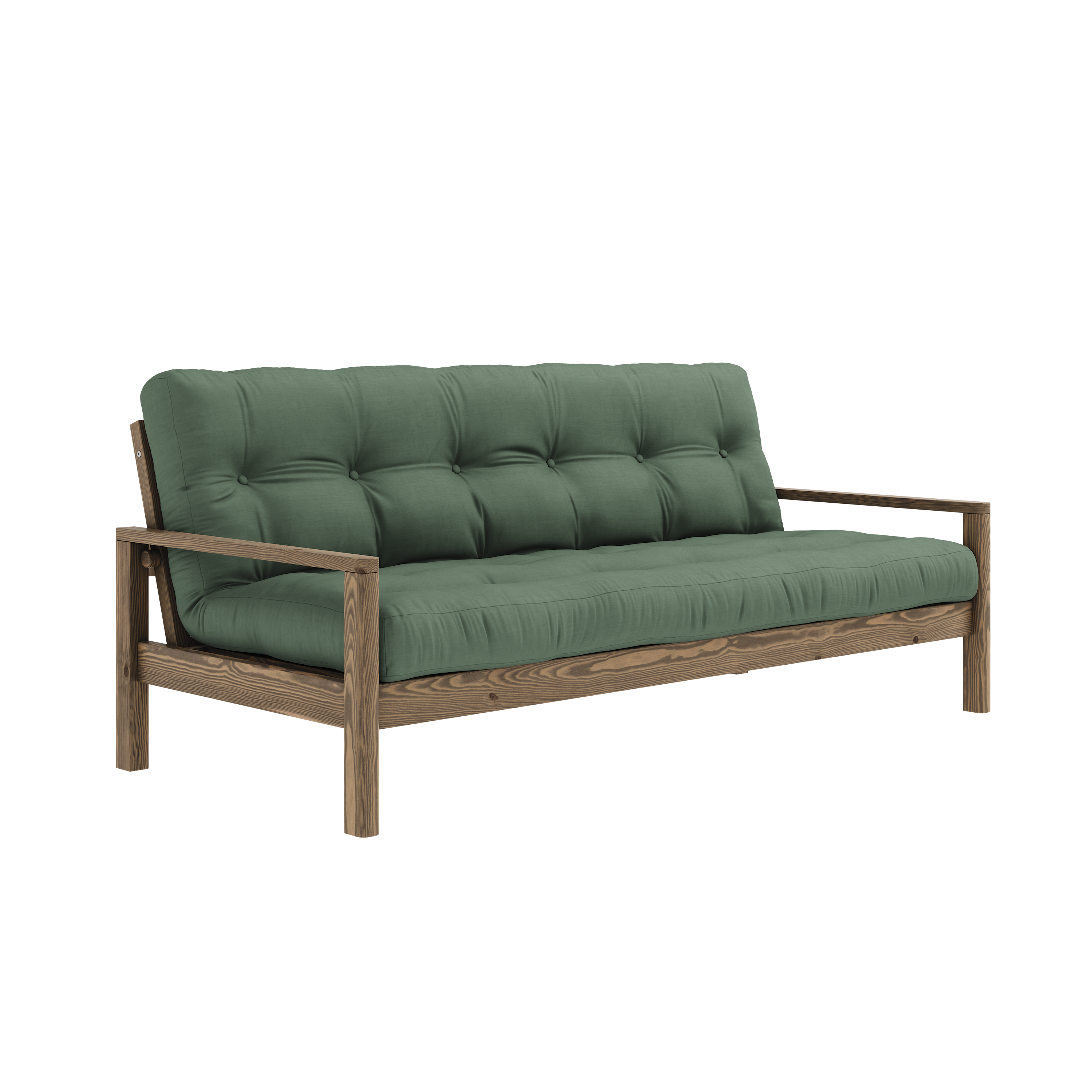 KNOB CAROB BROWN W. 5-LAYER MIXED MATTRESS OLIVE GREEN
