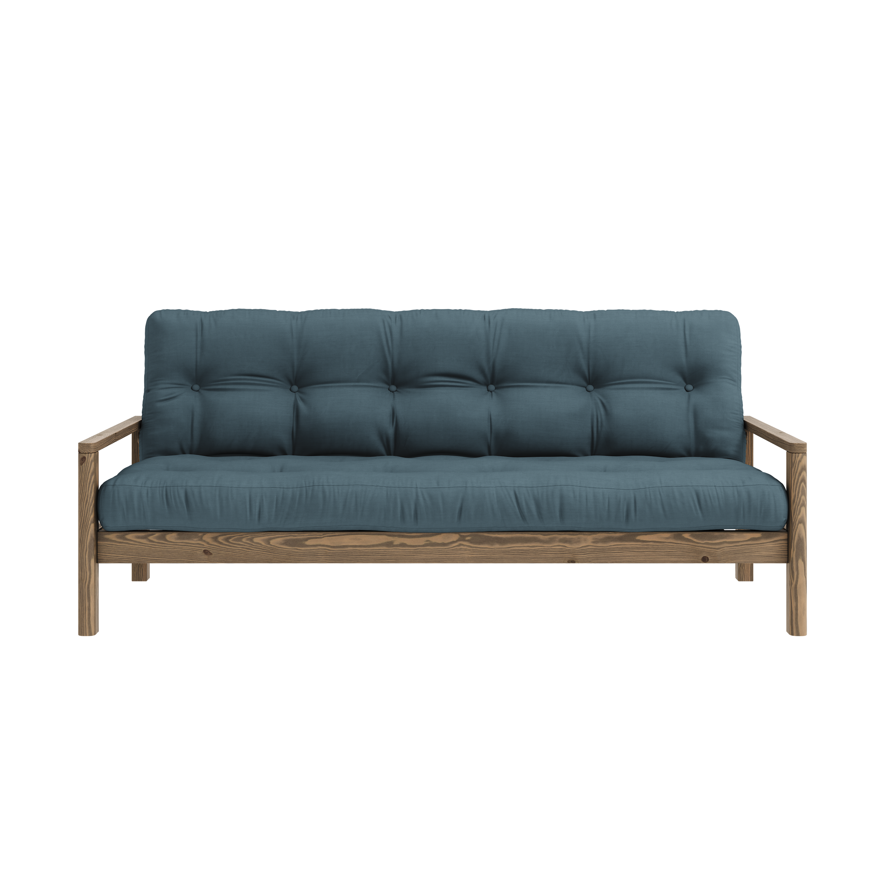 KNOB CAROB BROWN W. 5-LAYER MIXED MATTRESS PETROL BLUE