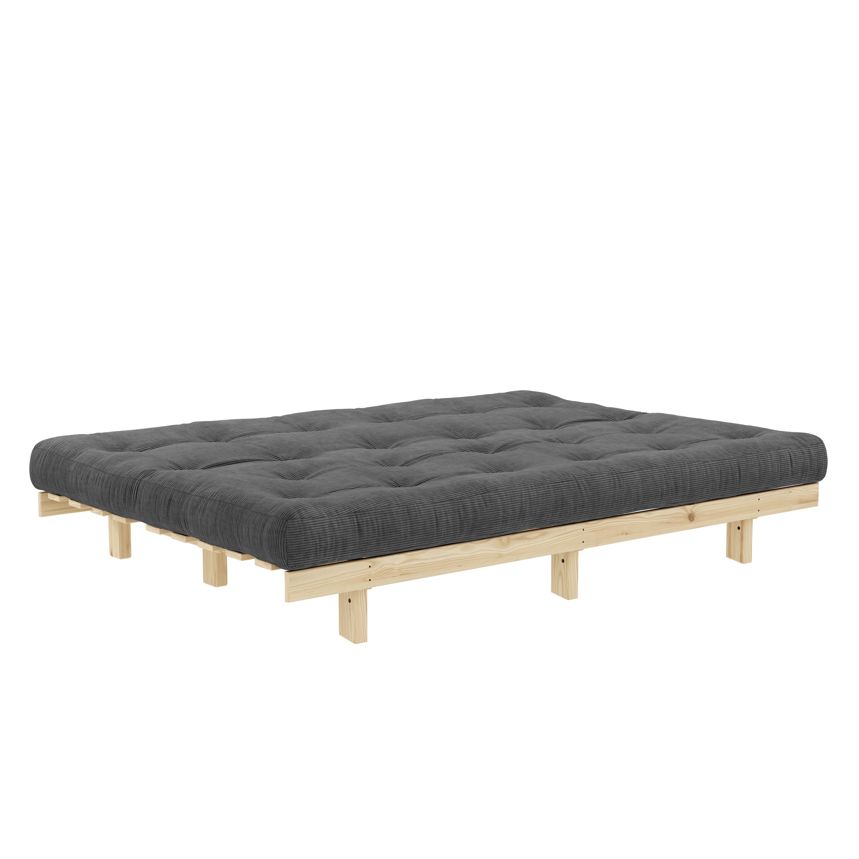 LEAN RAW 130 X 190 W. 5-LAYER MIXED MATTRESS CHARCOAL