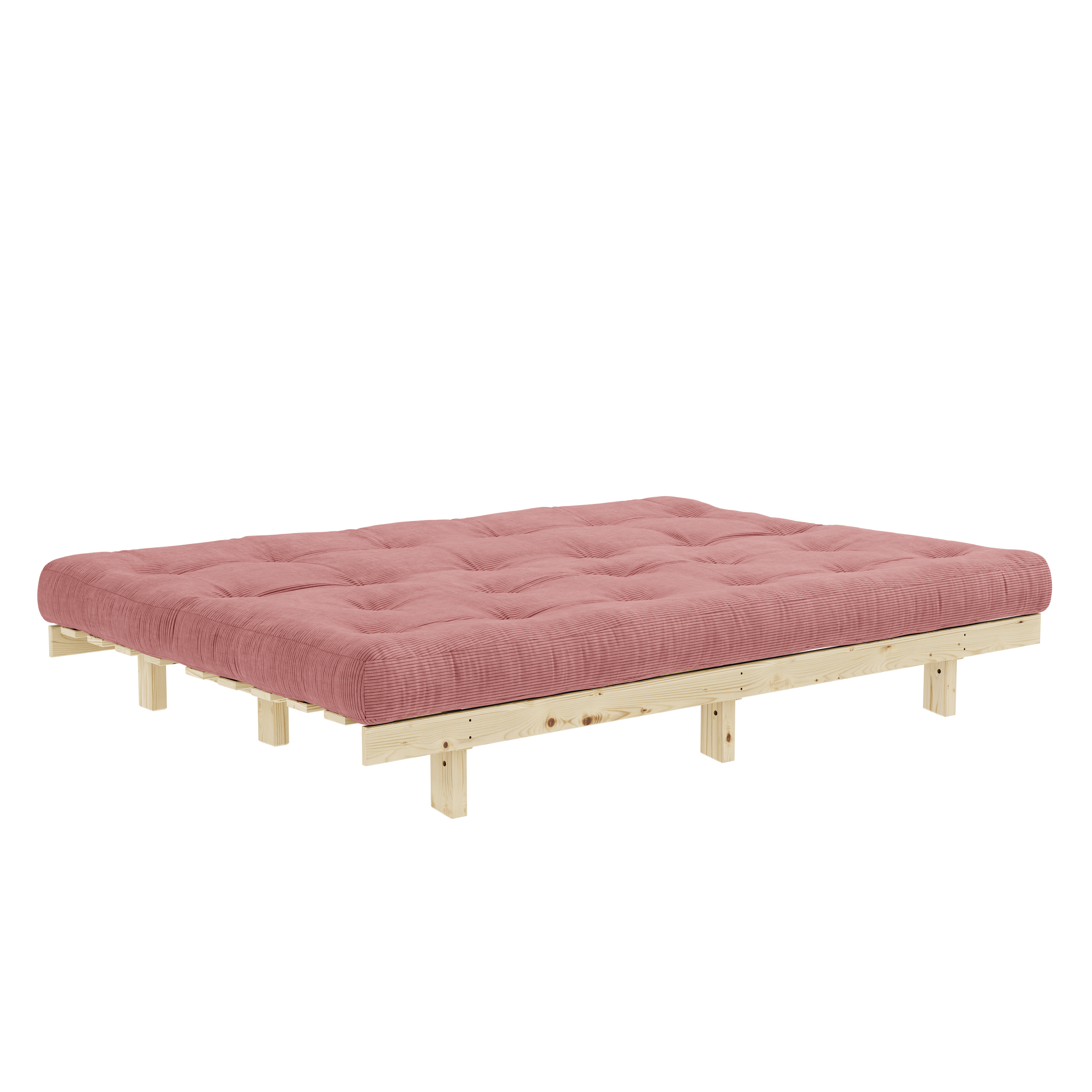 LEAN RAW 130 X 190 L. MATELAS MIXTE 5 COUCHES ROSE SORBET
