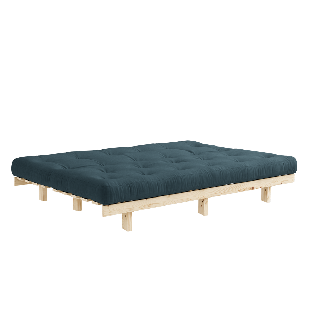 LEAN RAW 130 X 190 W. 5-LAYER MIXED MATTRESS PETROL BLUE