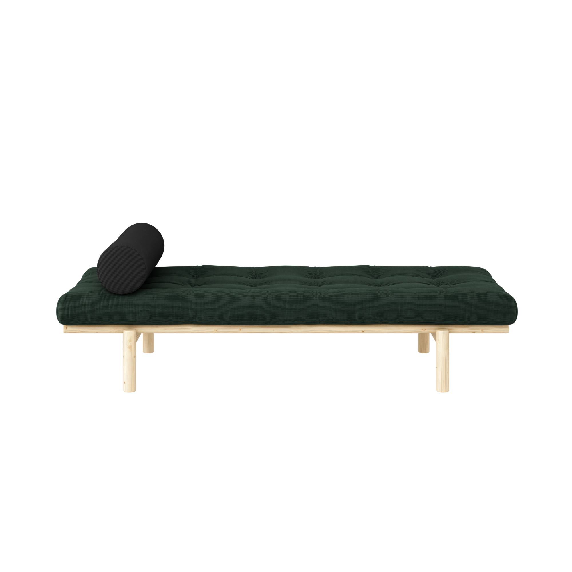 NEXT DAYBED CLEAR LACQUERED W. 4-LAYER MIXED MATTRESS SEAWEED