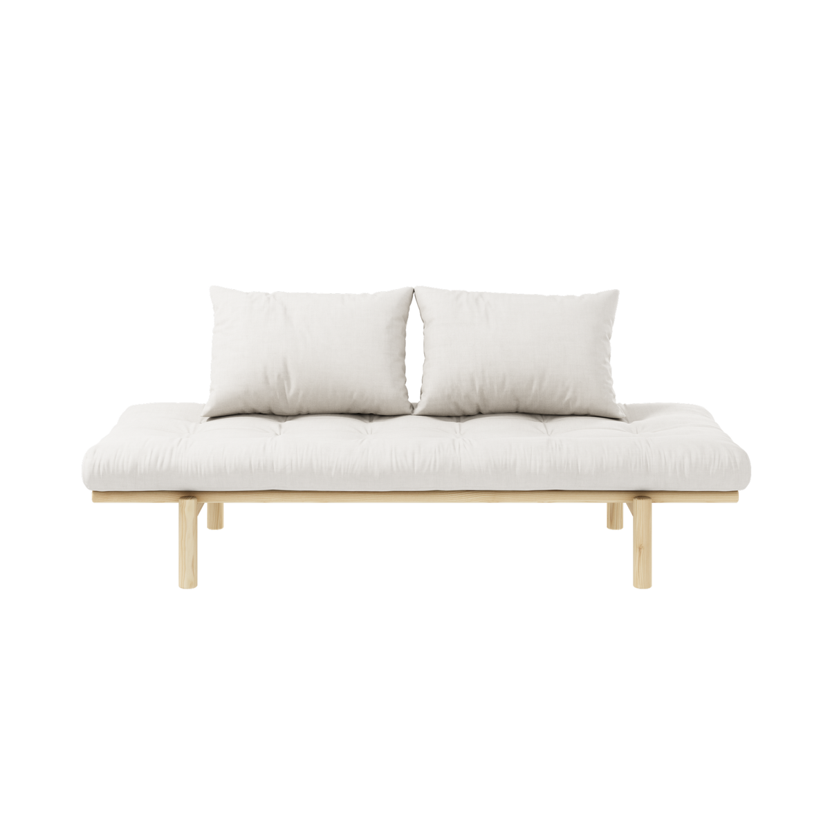 PACE DAYBED CLEAR LACQUERED W. 4-LAYER MIXED MATTRESS NATURAL
