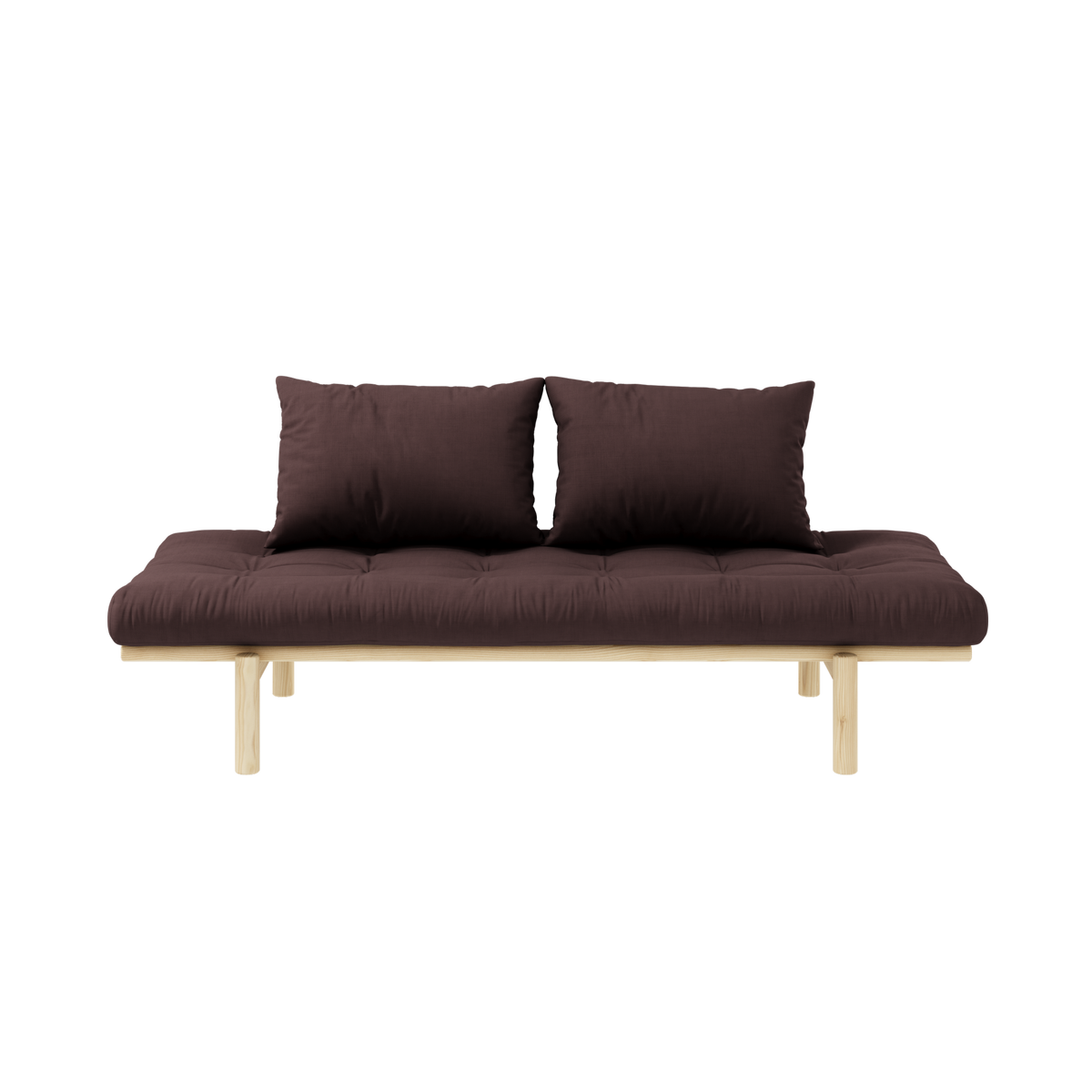 PACE DAYBED CLEAR LACQUERED W. 4-LAYER MIXED MATTRESS BROWN