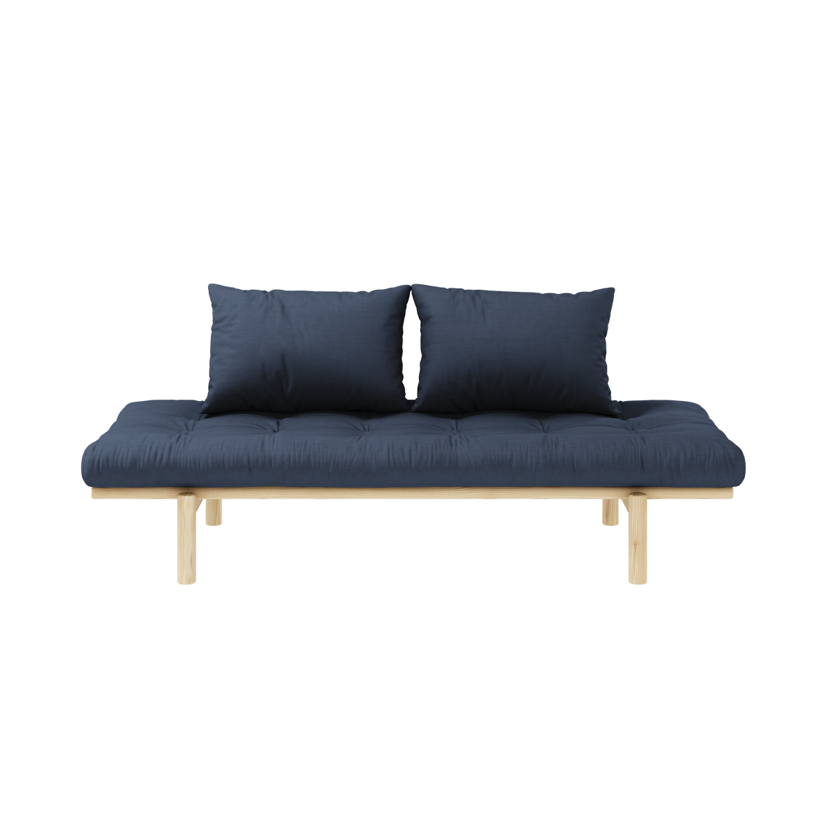 PACE DAYBED CLEAR LACQUERED W. 4-LAYER MIXED MATTRESS NAVY