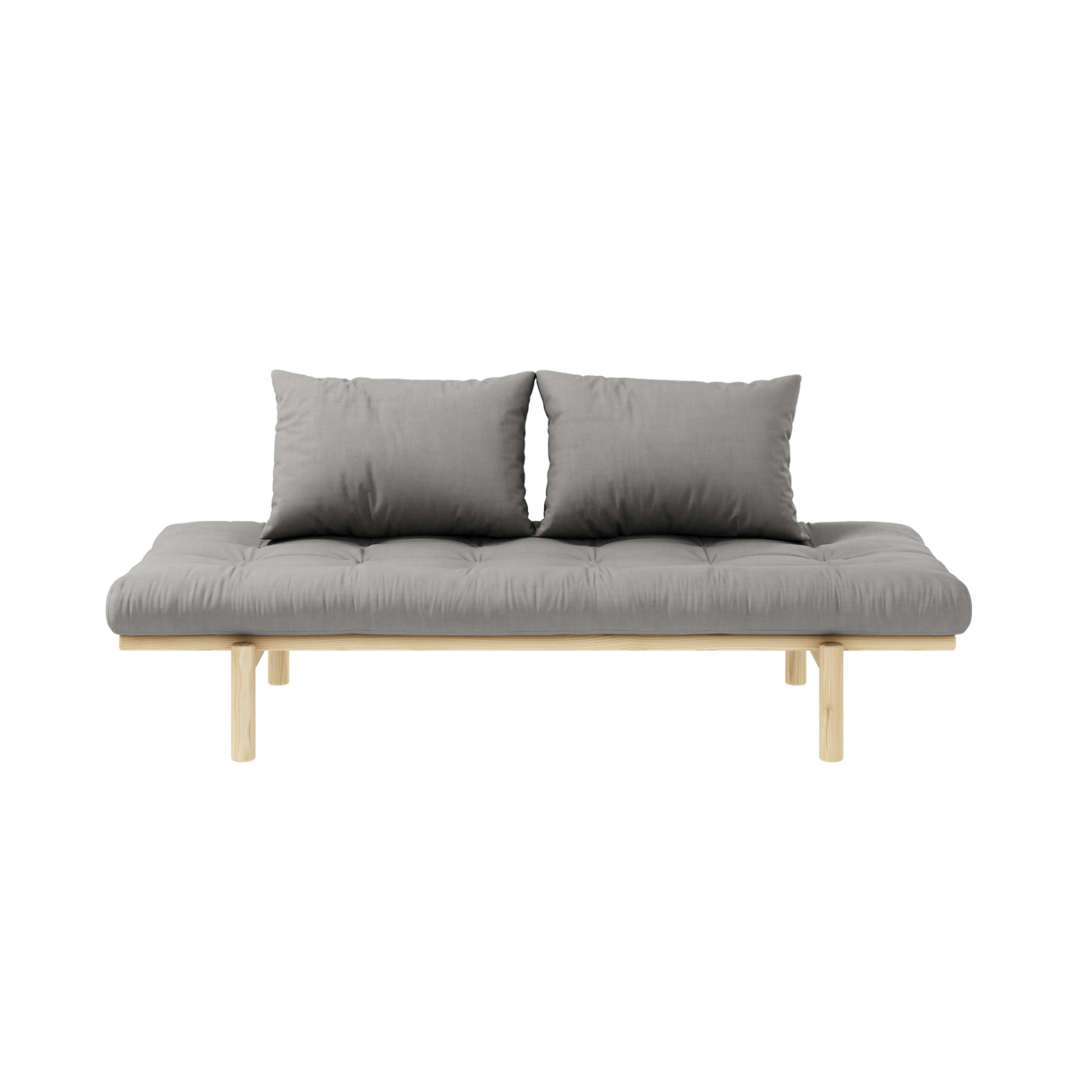 PACE DAYBED CLEAR LACQUERED W. 4-LAYER MIXED MATTRESS GREY