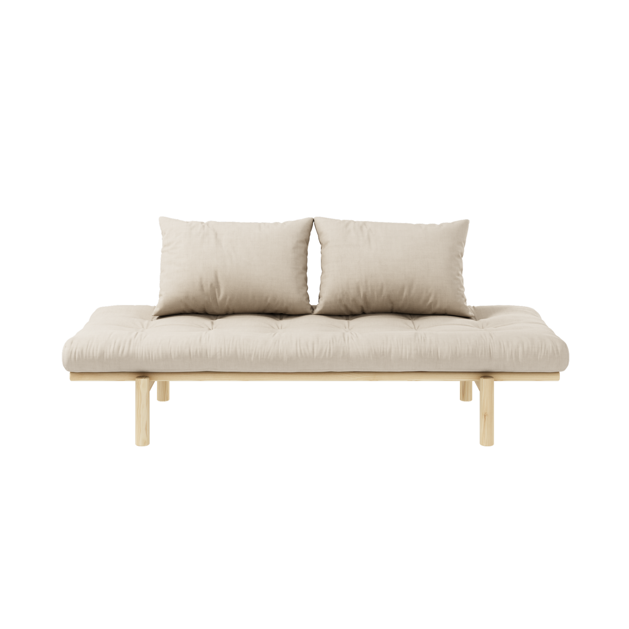 CANAPÉ-LIT PACE LAQUÉ TRANSPARENT AVEC MATELAS MIXTE 4 COUCHES BEIGE