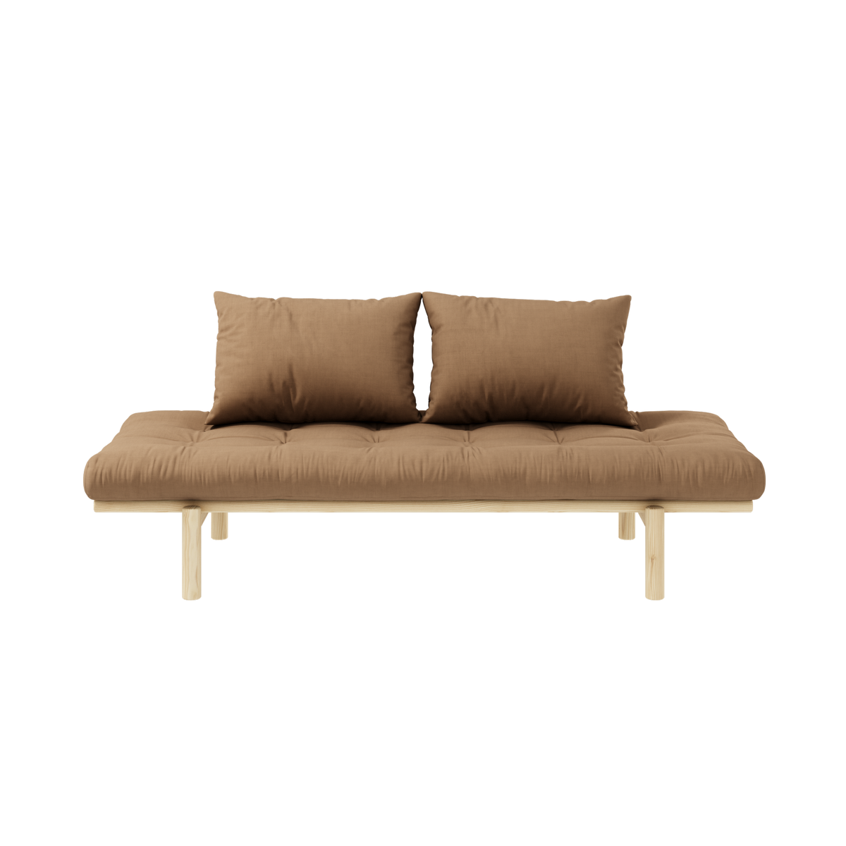 PACE DAYBED CLEAR LACQUERED W. 4-LAYER MIXED MATTRESS MOCCA