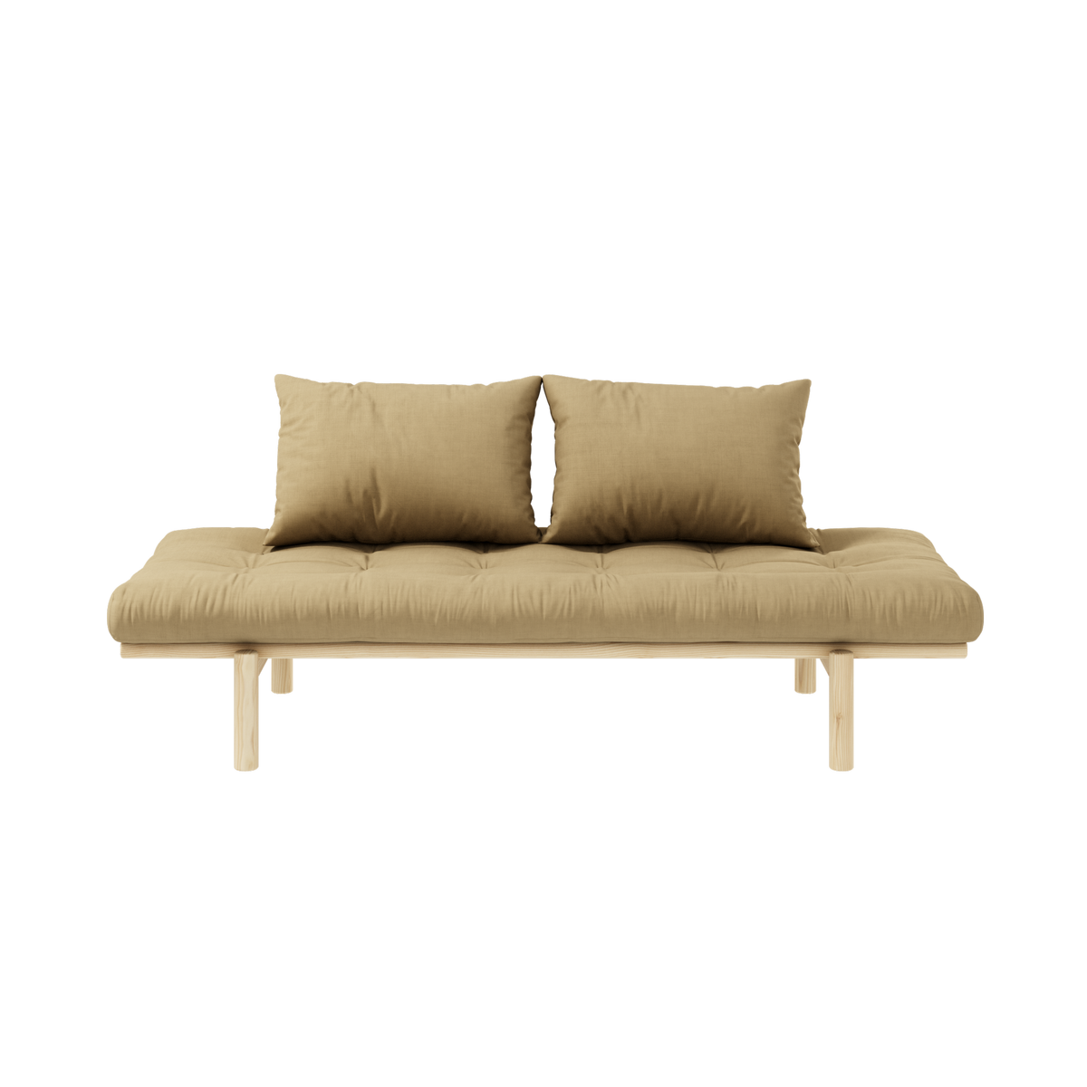 CANAPÉ-LIT PACE LAQUE TRANSPARENTE AVEC MATELAS MIXTE 4 COUCHES BEIGE BLÉ