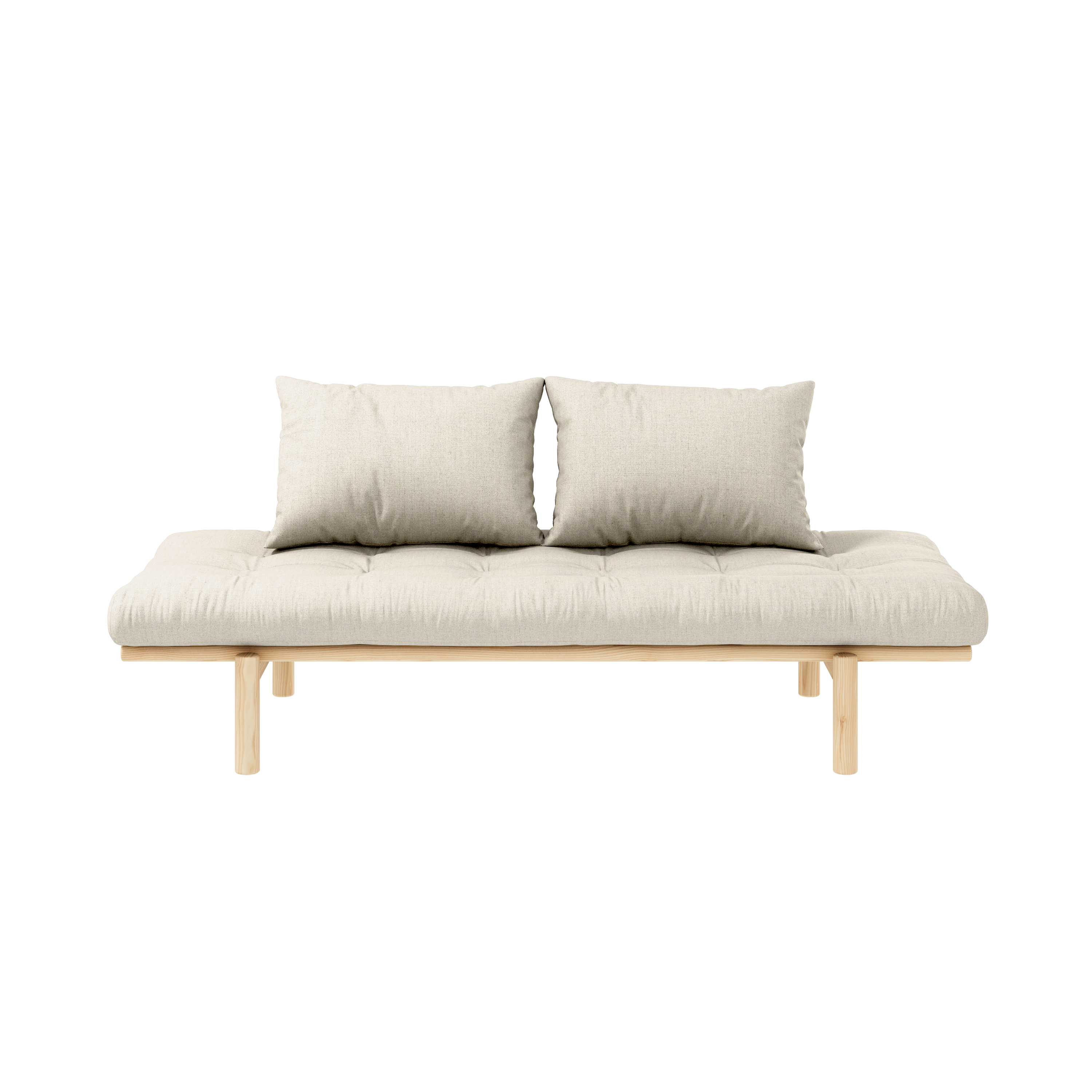 PACE DAYBED VERNIS CLAIR AVEC MATELAS MIXTE 4 COUCHES EN LIN