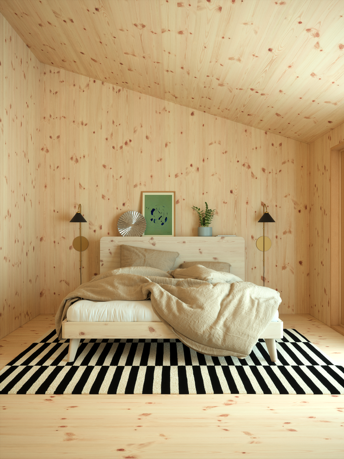 RETREAT BED CLEAR LACQUERED 140 X 200