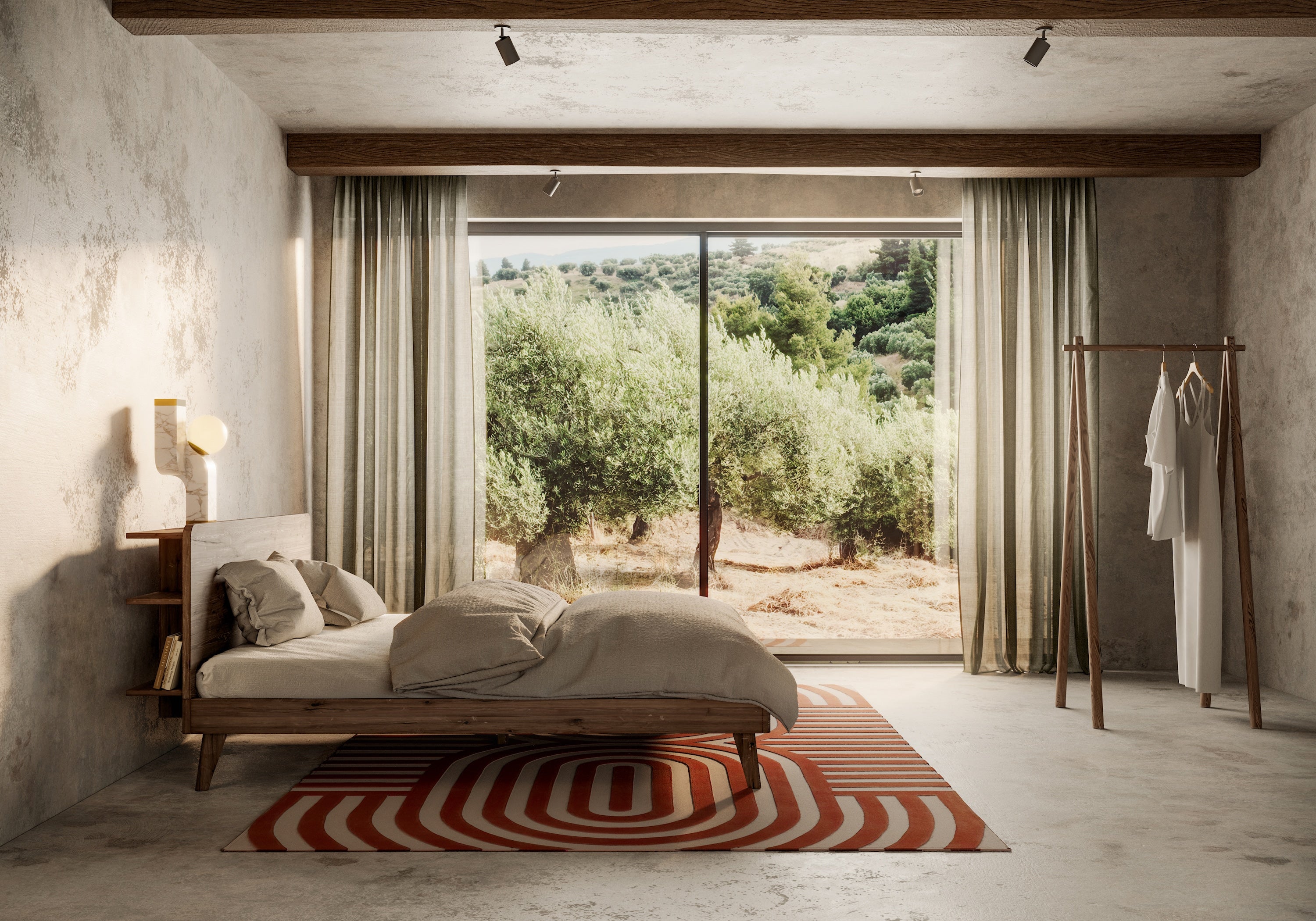 RETREAT BED CLEAR LACQUERED 180 X 200