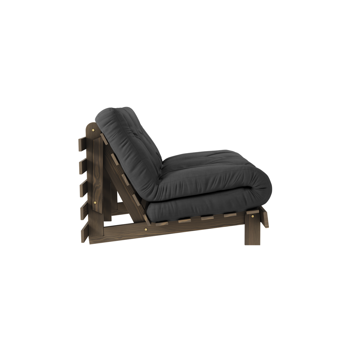 ROOTS CAROB BRUN 140 X 200 AVEC MATELAS ROOTS GRIS FONCÉ
