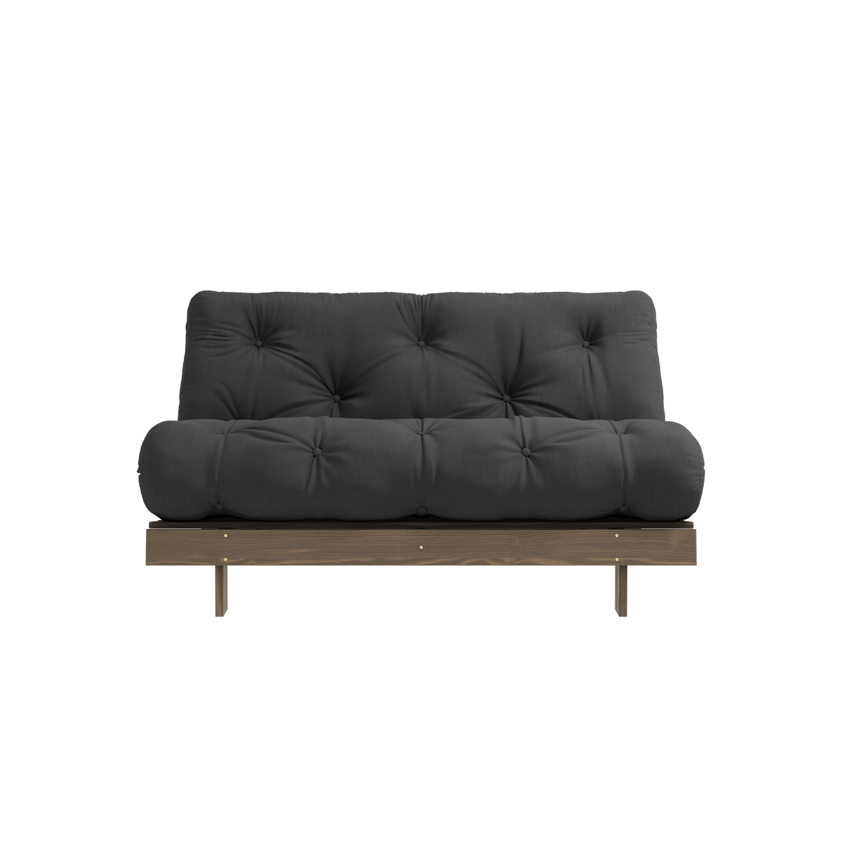ROOTS CAROB BRUN 140 X 200 AVEC MATELAS ROOTS GRIS FONCÉ