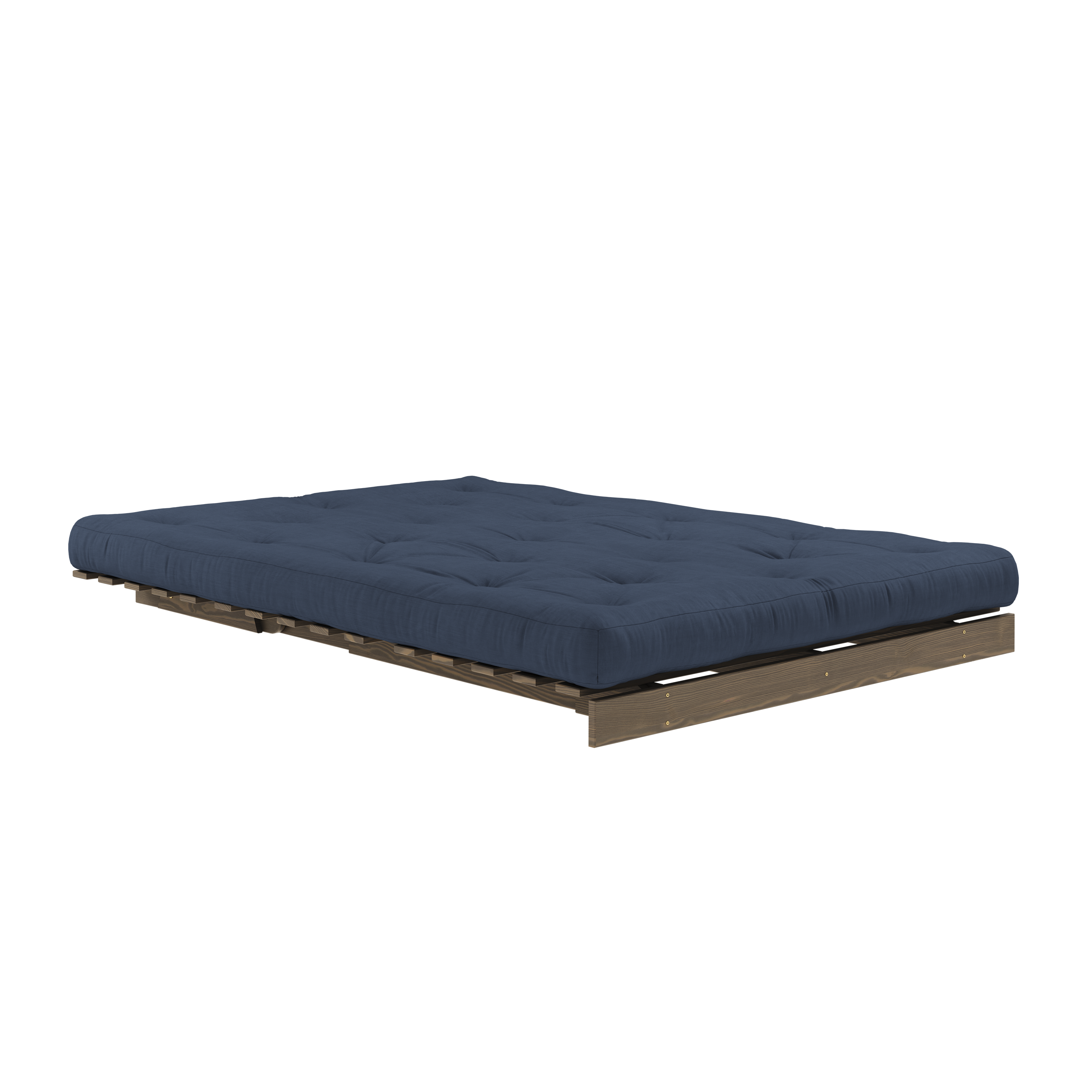 ROOTS BRUN CAROUBE 140 X 200 AVEC MATELAS ROOTS BLEU MARINE