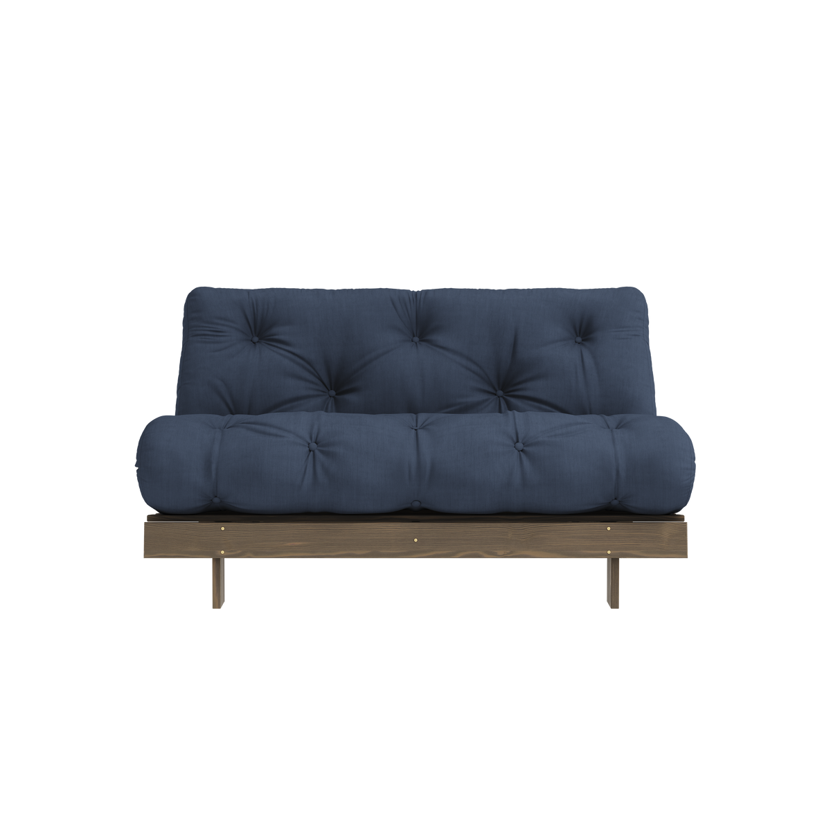 ROOTS BRUN CAROUBE 140 X 200 AVEC MATELAS ROOTS BLEU MARINE