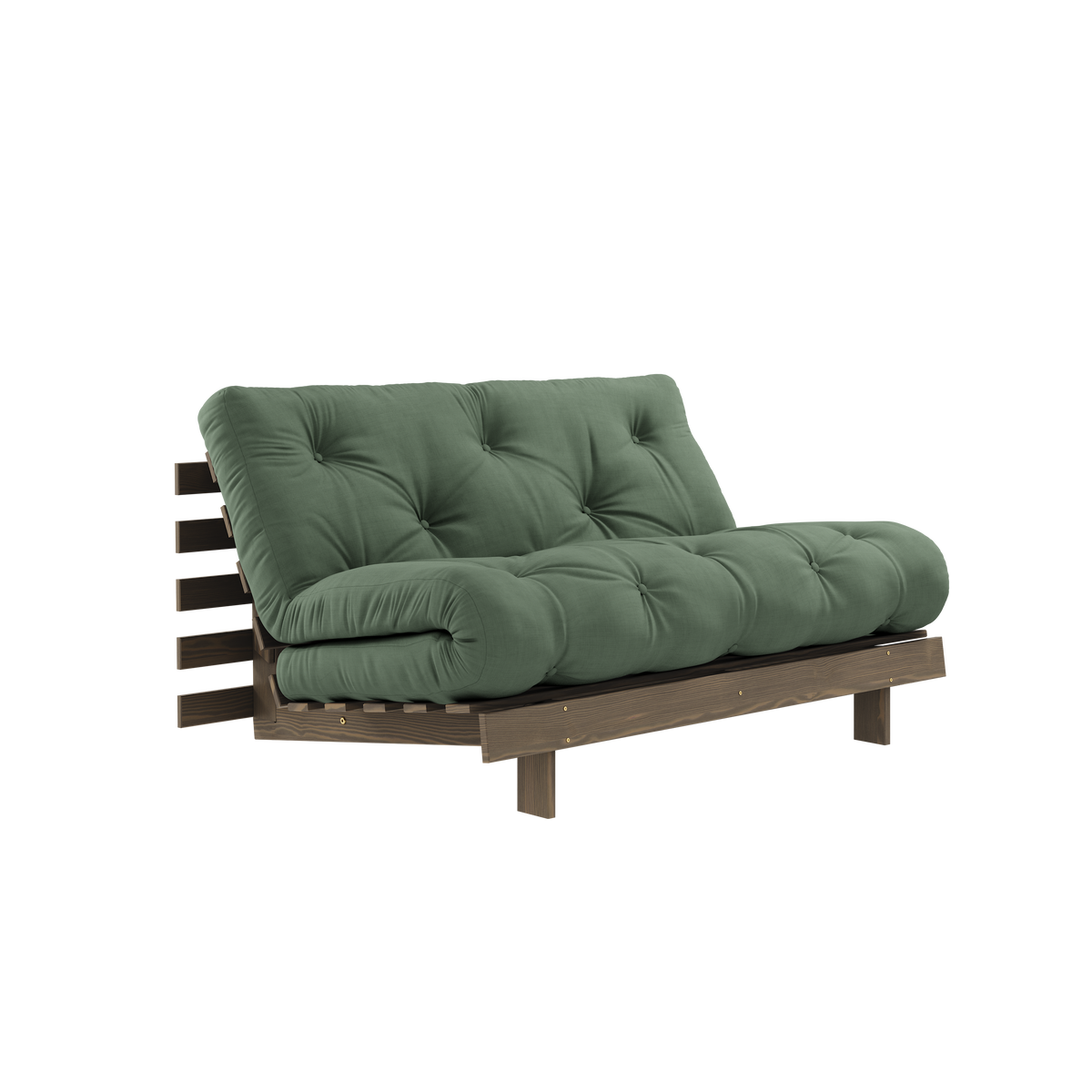 ROOTS CAROB BROWN 140 X 200 AVEC MATELAS ROOTS VERT OLIVE