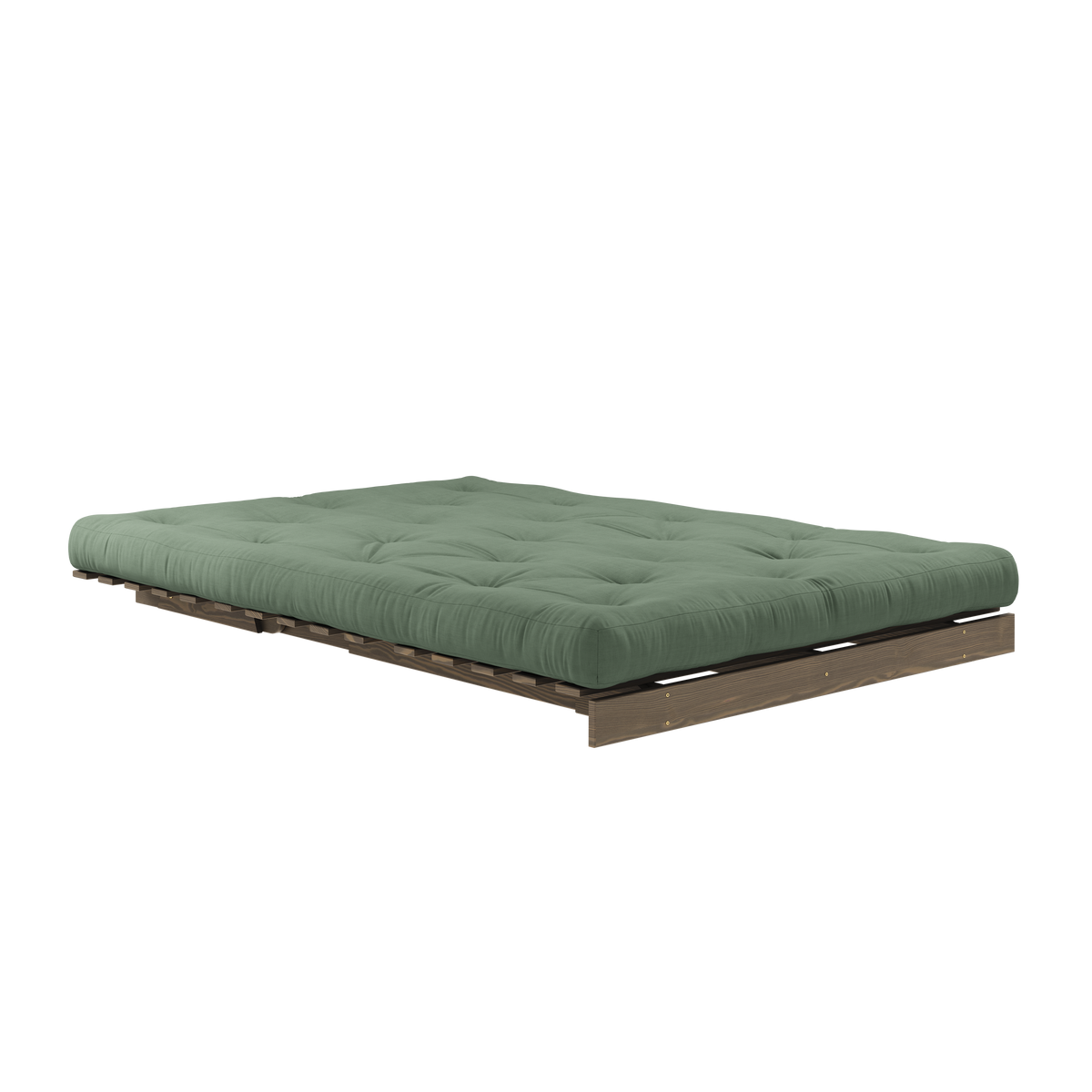 ROOTS CAROB BROWN 140 X 200 AVEC MATELAS ROOTS VERT OLIVE