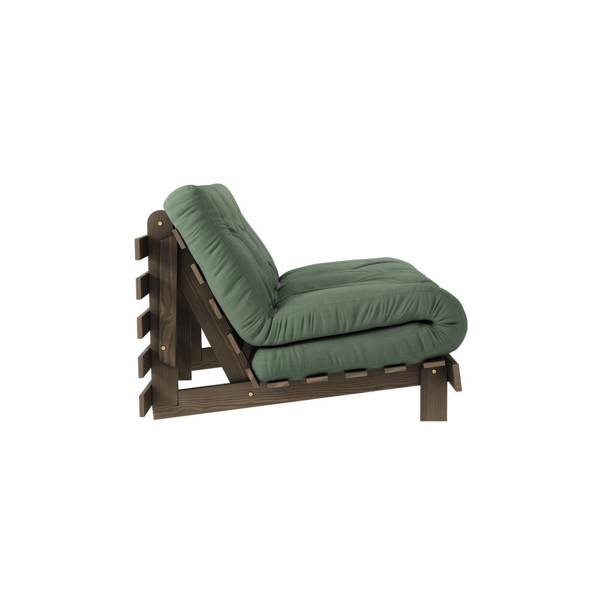 ROOTS CAROB BROWN 140 X 200 AVEC MATELAS ROOTS VERT OLIVE