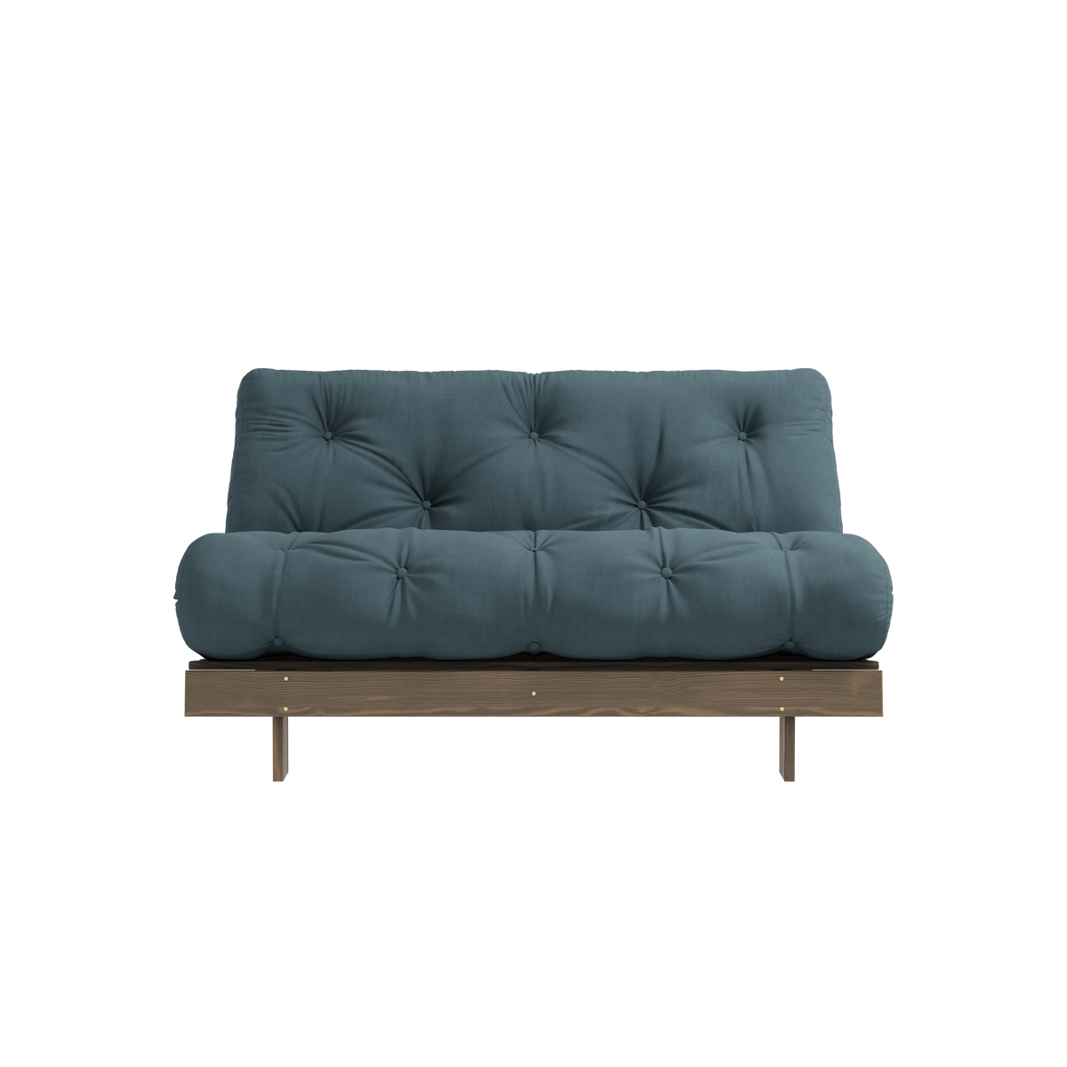 RACINES CAROUBE BRUN 140 X 200 AVEC MATELAS ROOTS BLEU PÉTROLE