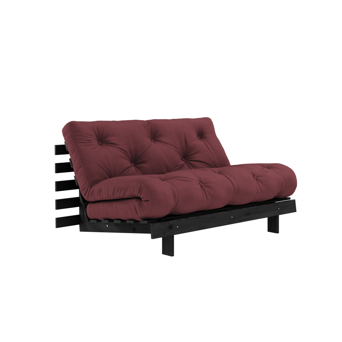 ROOTS BLACK NIGHT LACQUERED 140 X 200 W. ROOTS MATTRESS BORDEAUX