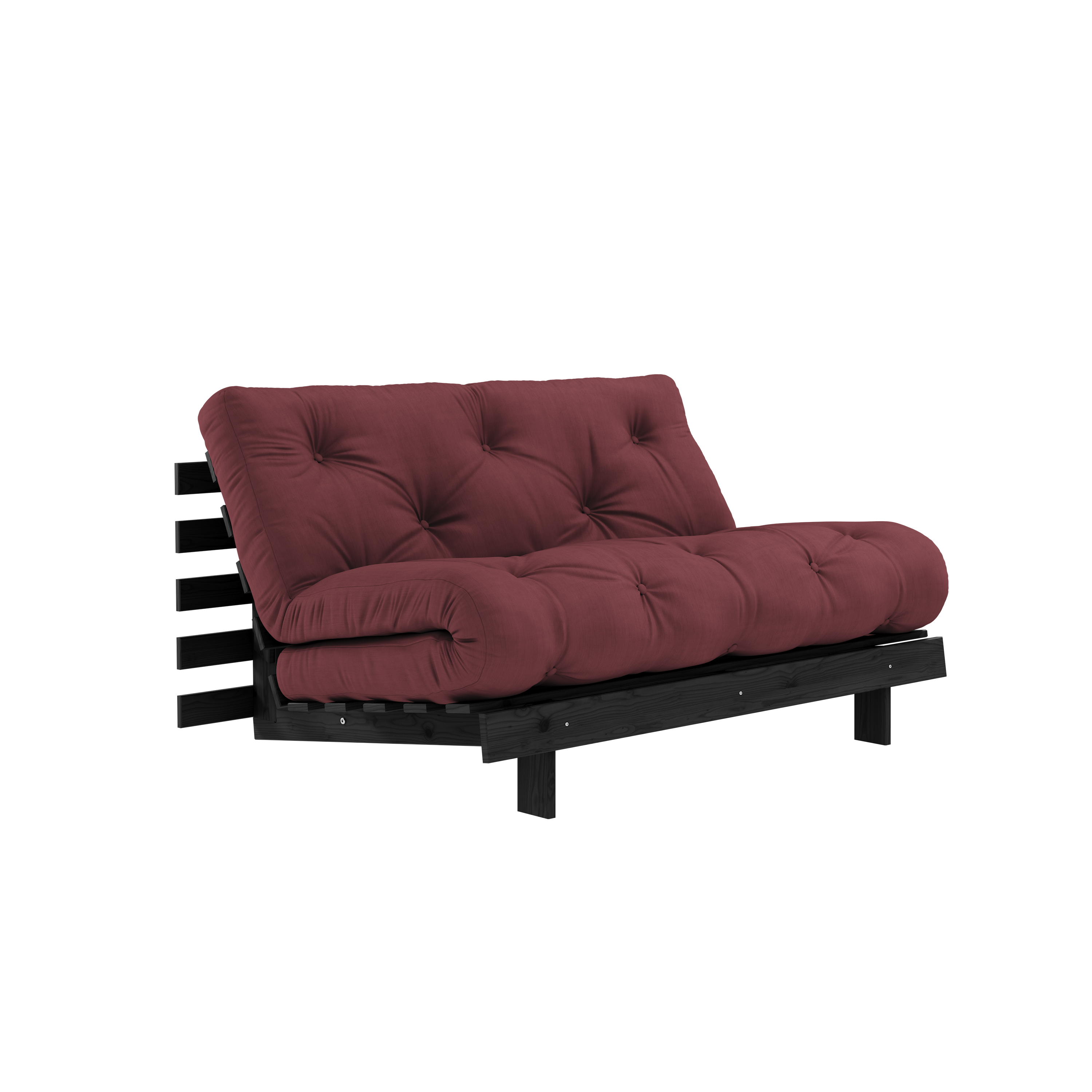 ROOTS BLACK NIGHT LACQUERED 140 X 200 W. ROOTS MATTRESS BORDEAUX