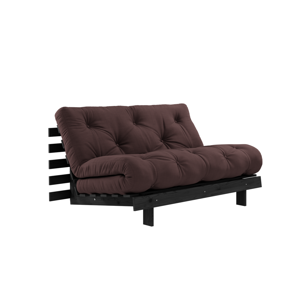 ROOTS BLACK NIGHT LACQUERED 140 X 200 W. ROOTS MATTRESS BROWN