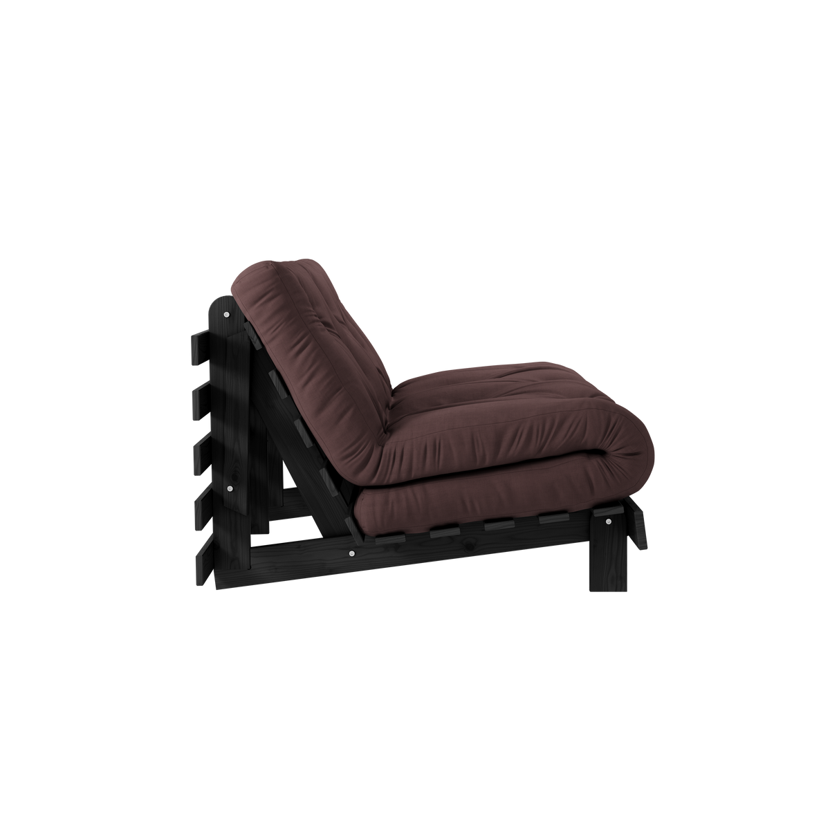 ROOTS BLACK NIGHT LACQUERED 140 X 200 W. ROOTS MATTRESS BROWN