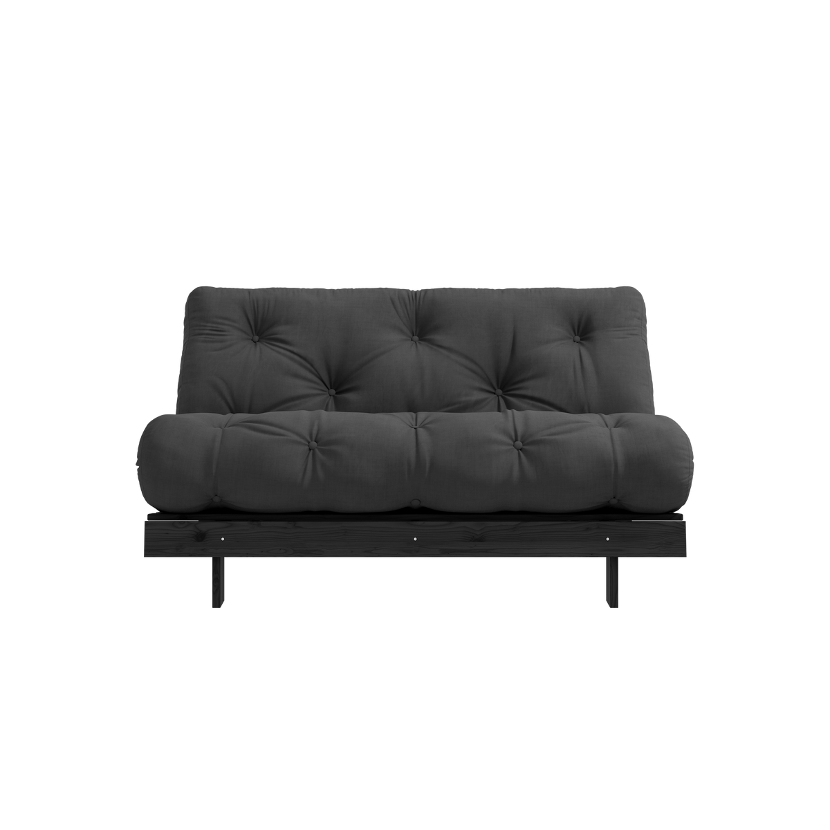 ROOTS BLACK NIGHT LACQUERED 140 X 200 W. ROOTS MATTRESS DARK GREY