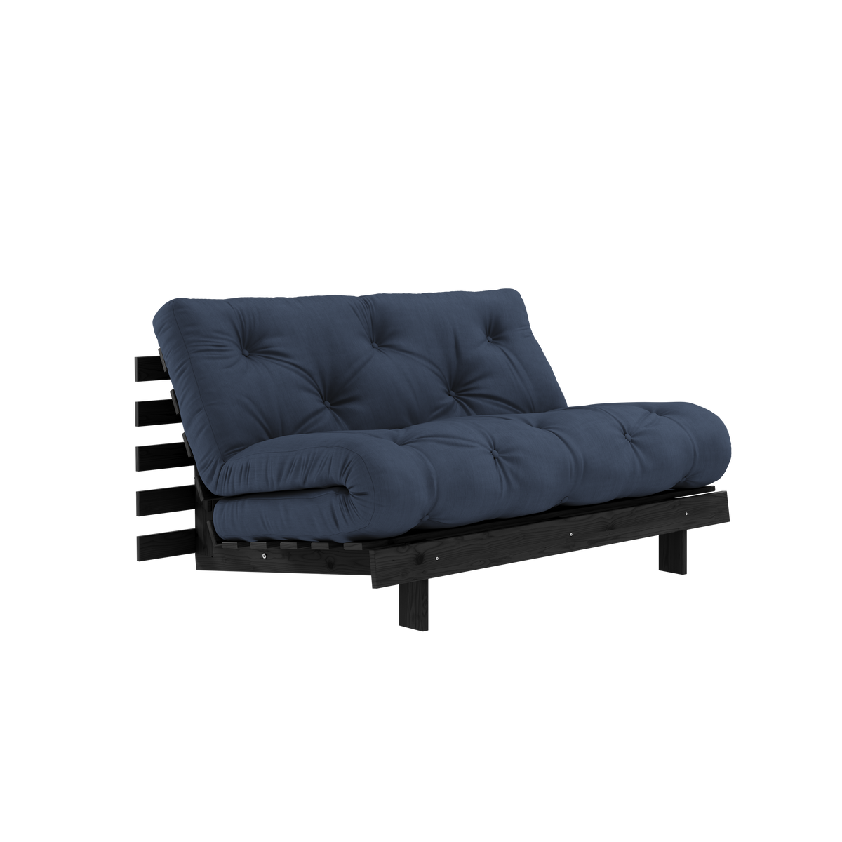 ROOTS BLACK NIGHT LACQUERED 140 X 200 W. ROOTS MATTRESS NAVY