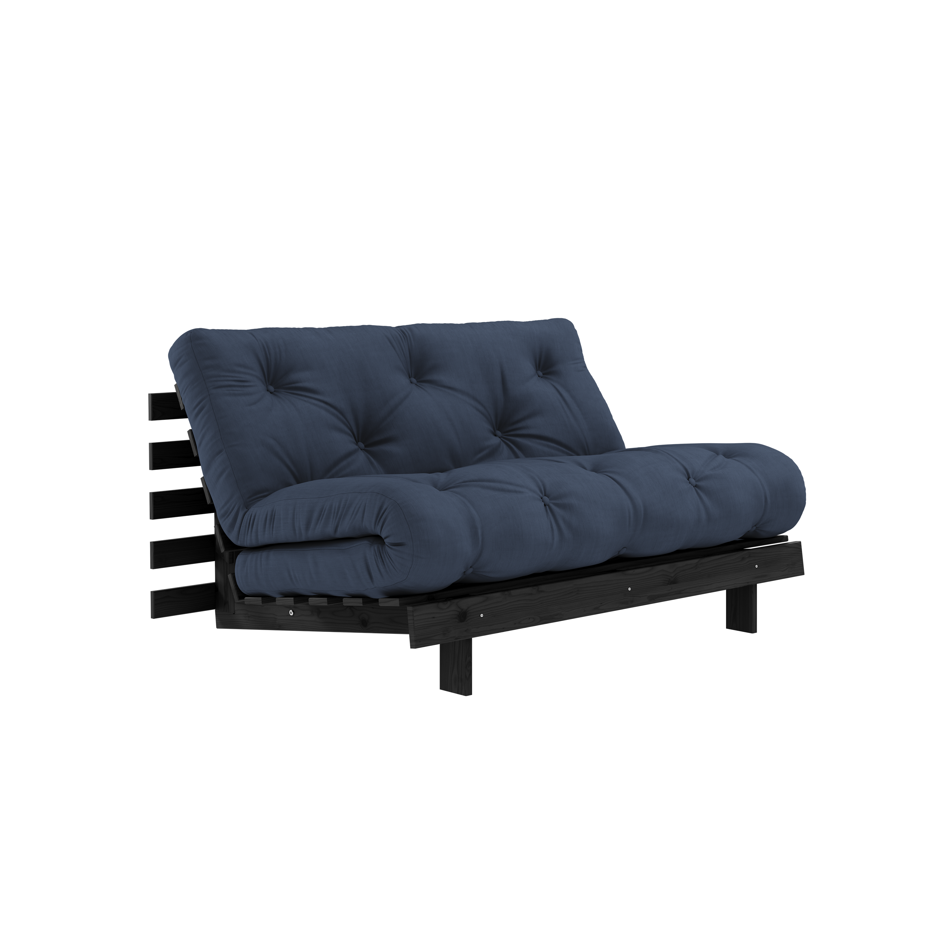 ROOTS BLACK NIGHT LACQUERED 140 X 200 W. ROOTS MATTRESS NAVY