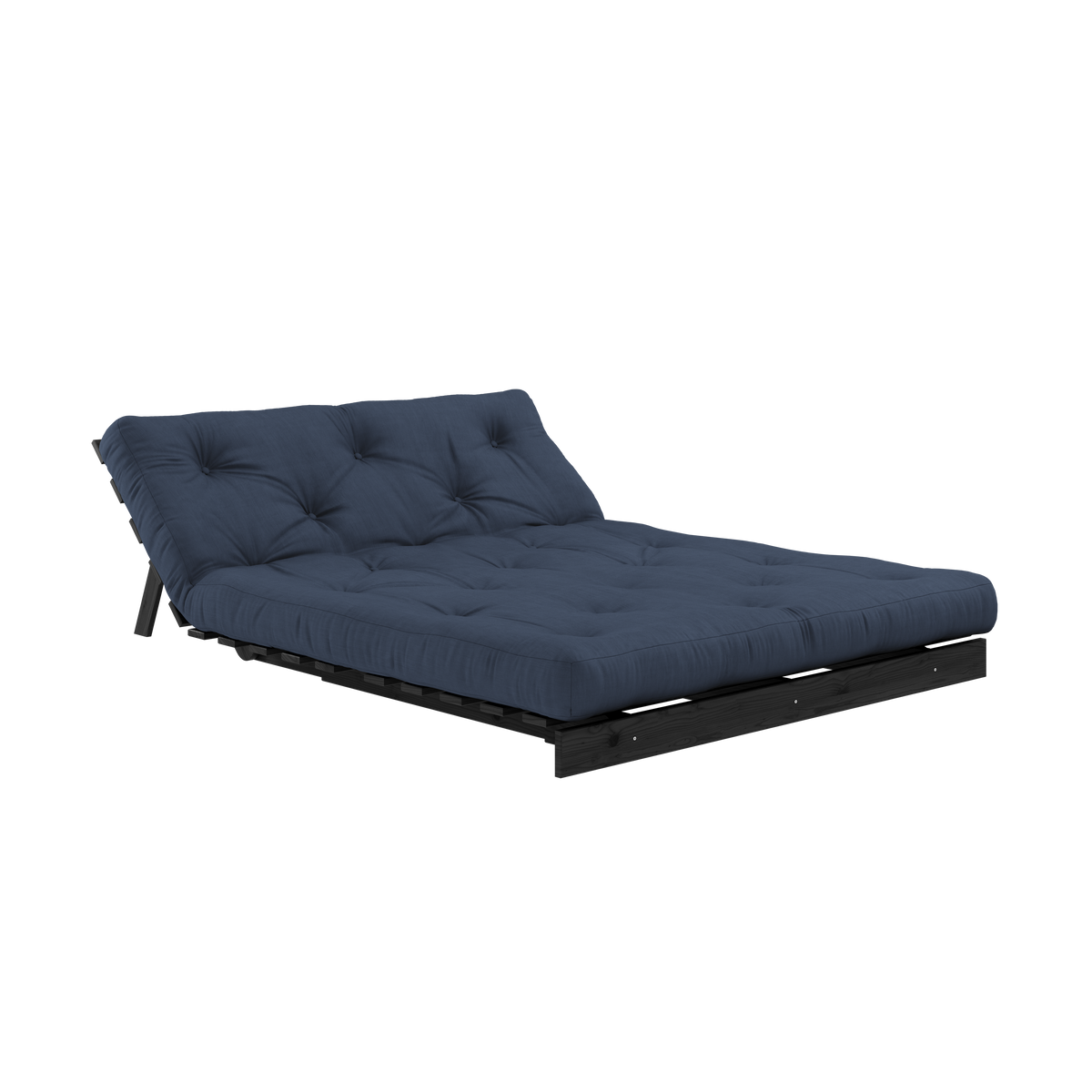 ROOTS BLACK NIGHT LACQUERED 140 X 200 W. ROOTS MATTRESS NAVY