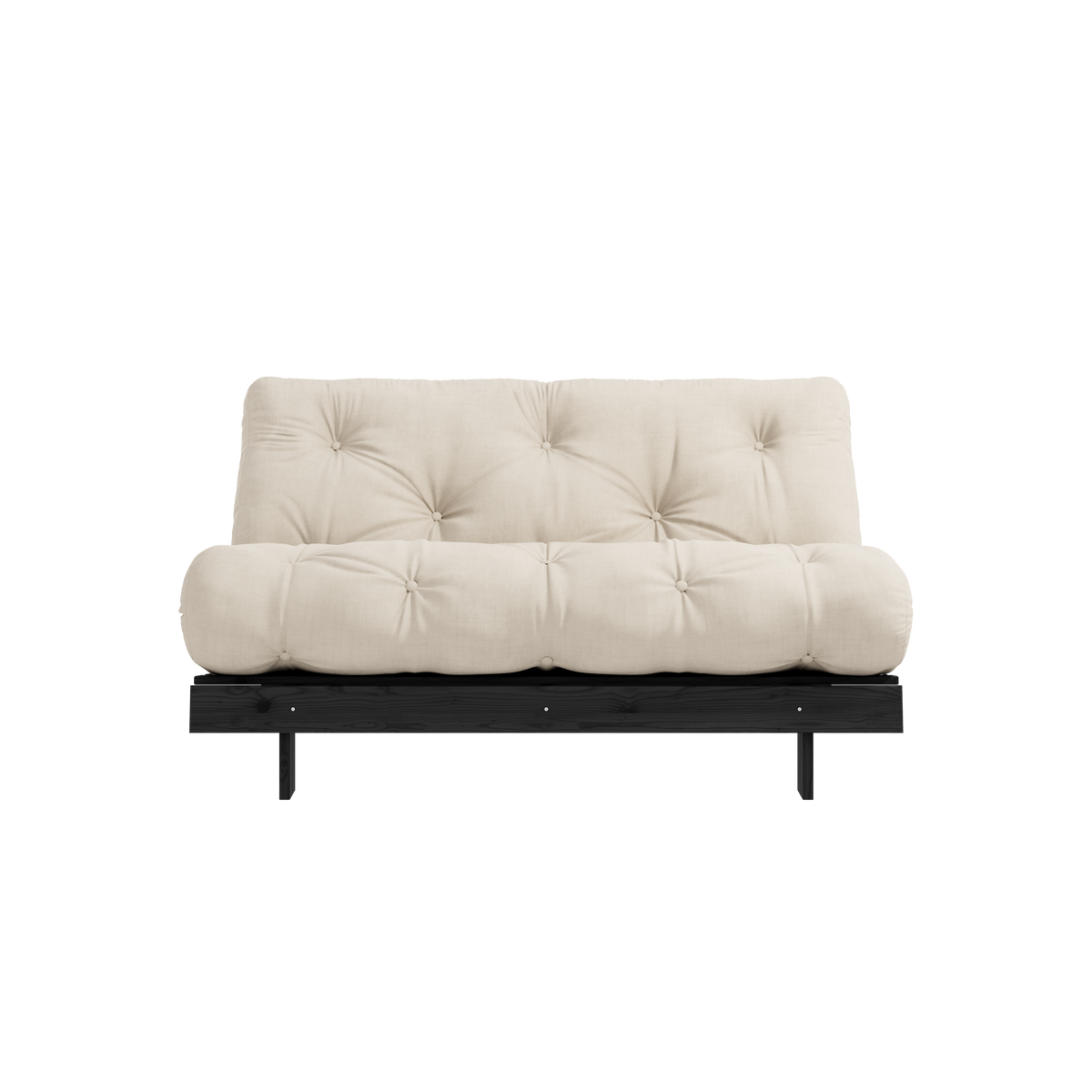 ROOTS BLACK NIGHT LACQUERED 140 X 200 W. ROOTS MATTRESS BEIGE