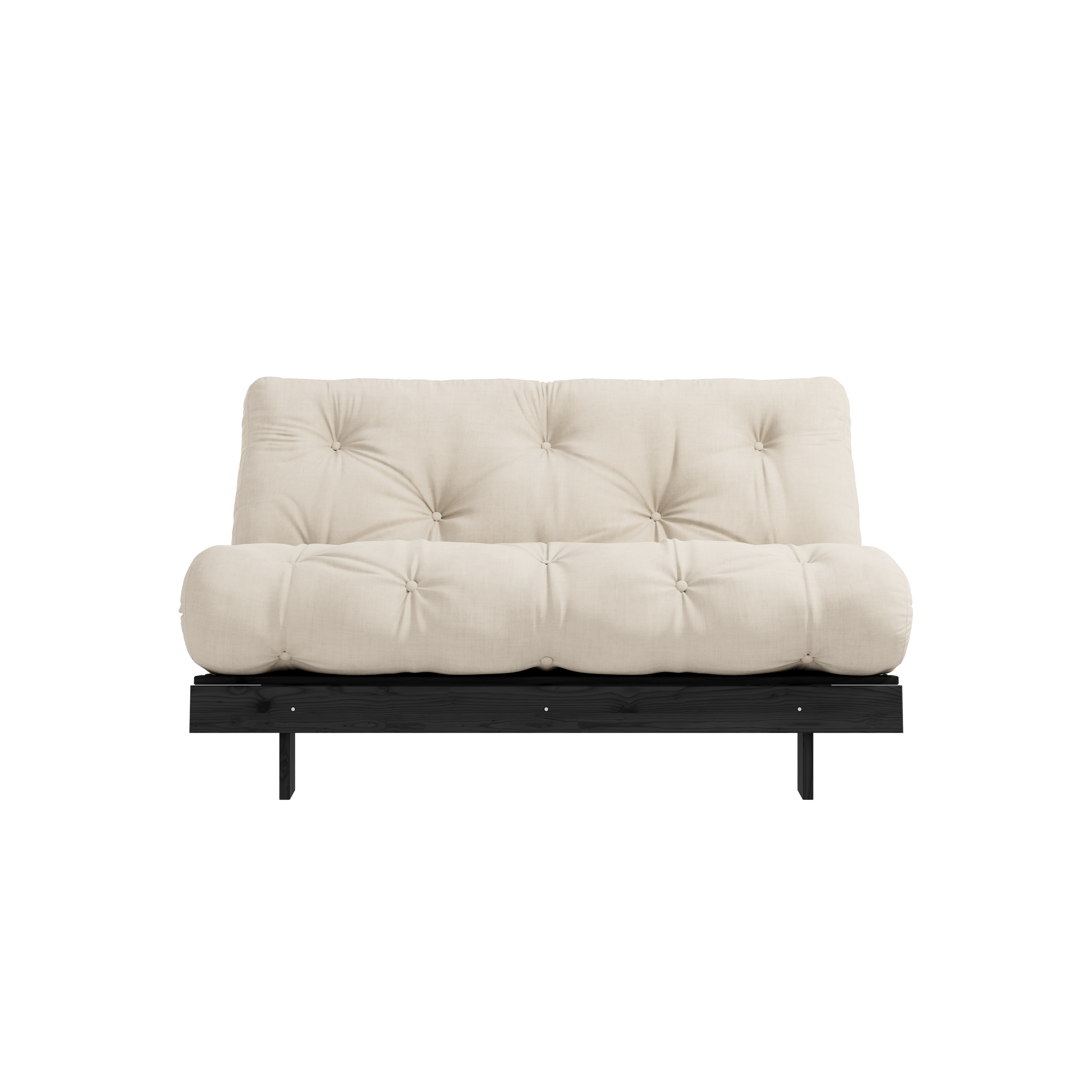 ROOTS BLACK NIGHT LACQUERED 140 X 200 W. ROOTS MATTRESS BEIGE